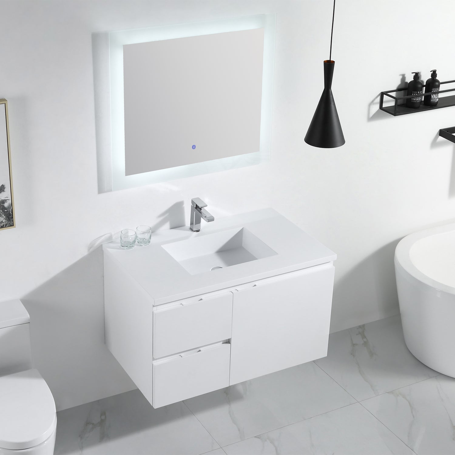 Logan 37" Vanity - Integrated Rectangular Top