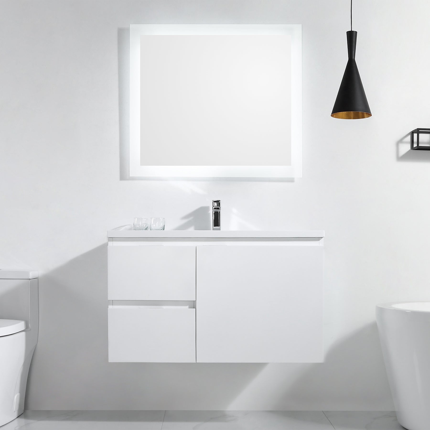 Vanity Logan 37 - Integrated Solid Surface - Rectangular