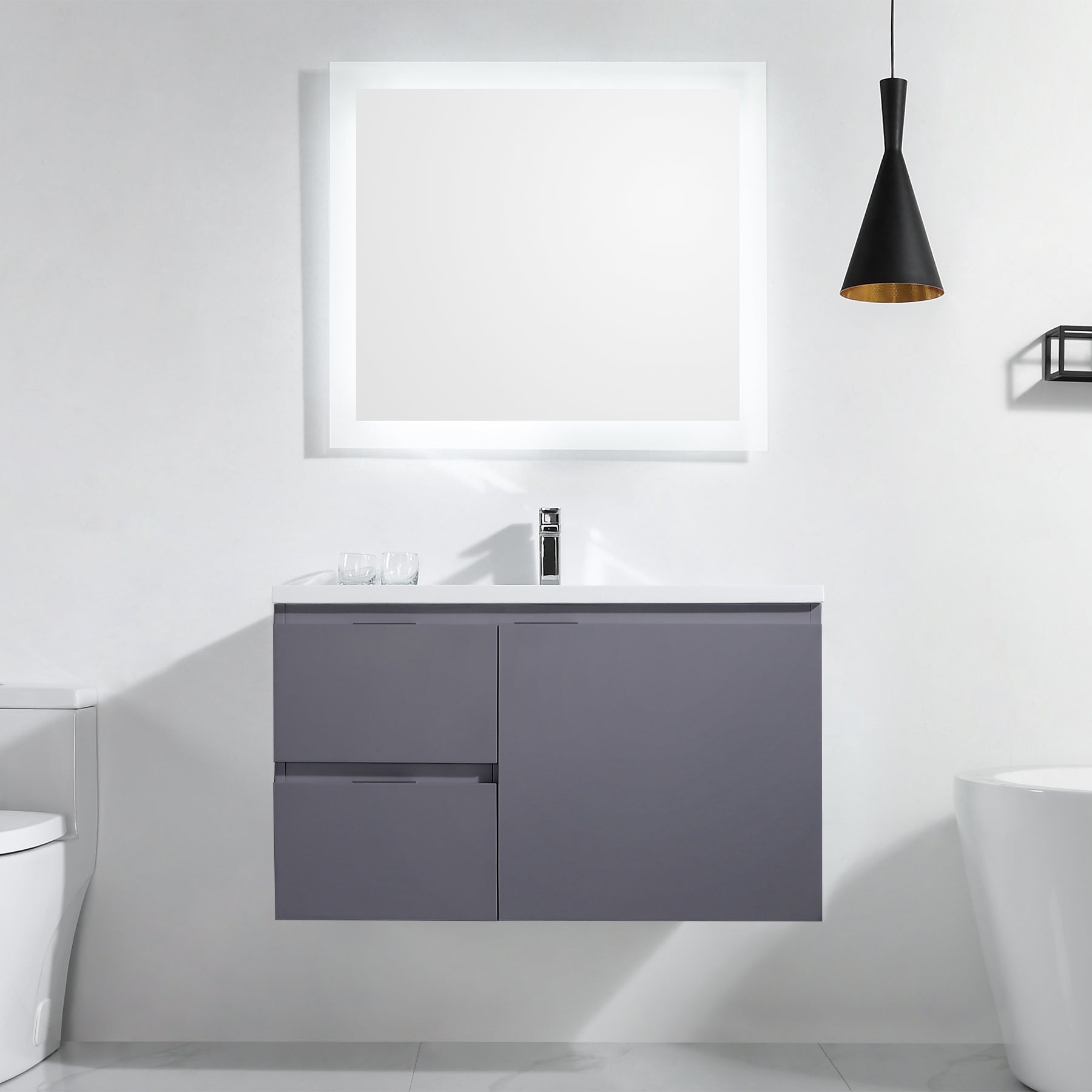 Logan 37" Vanity - Integrated Rectangular Top