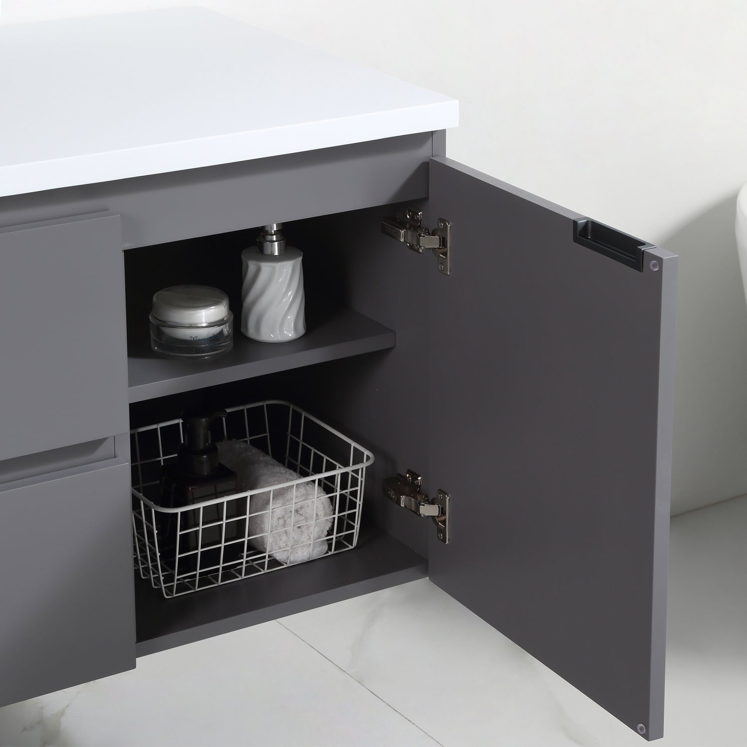 Vanity Logan 60S - Integrated Solid Surface - Rectangular