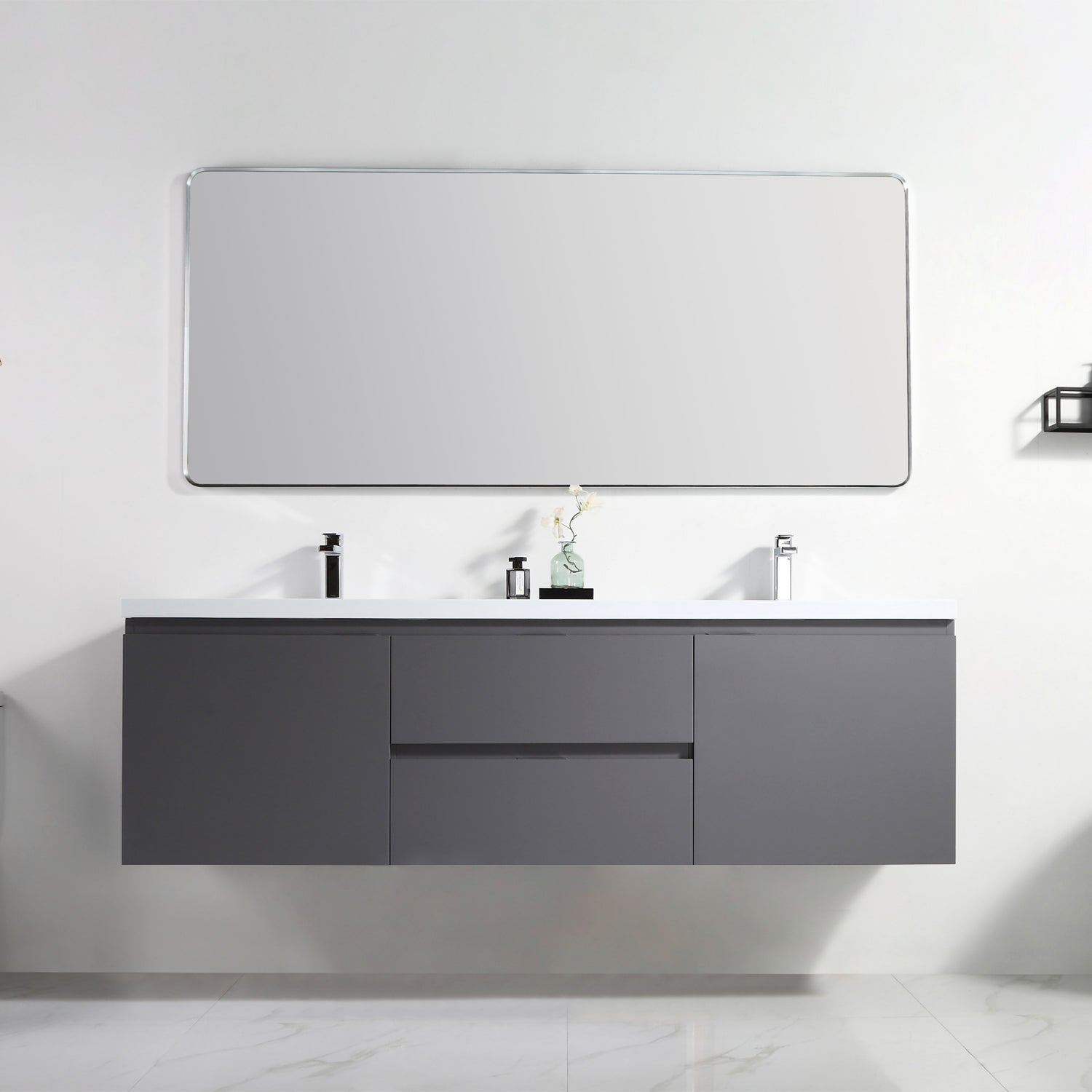 Logan 72" Double Vanity - Integrated Infinity Top