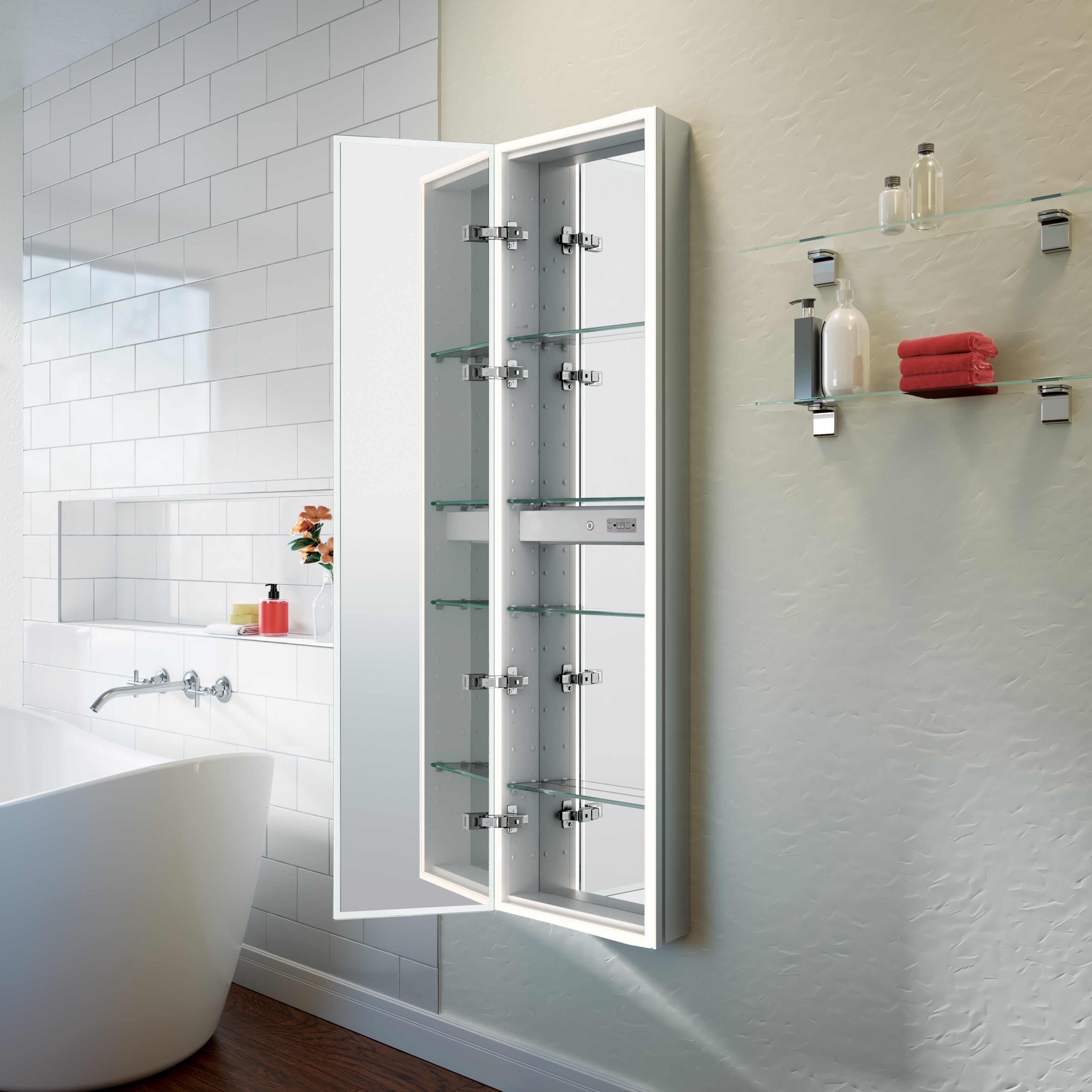 Halo Tall View - Lighted Mirror Cabinet