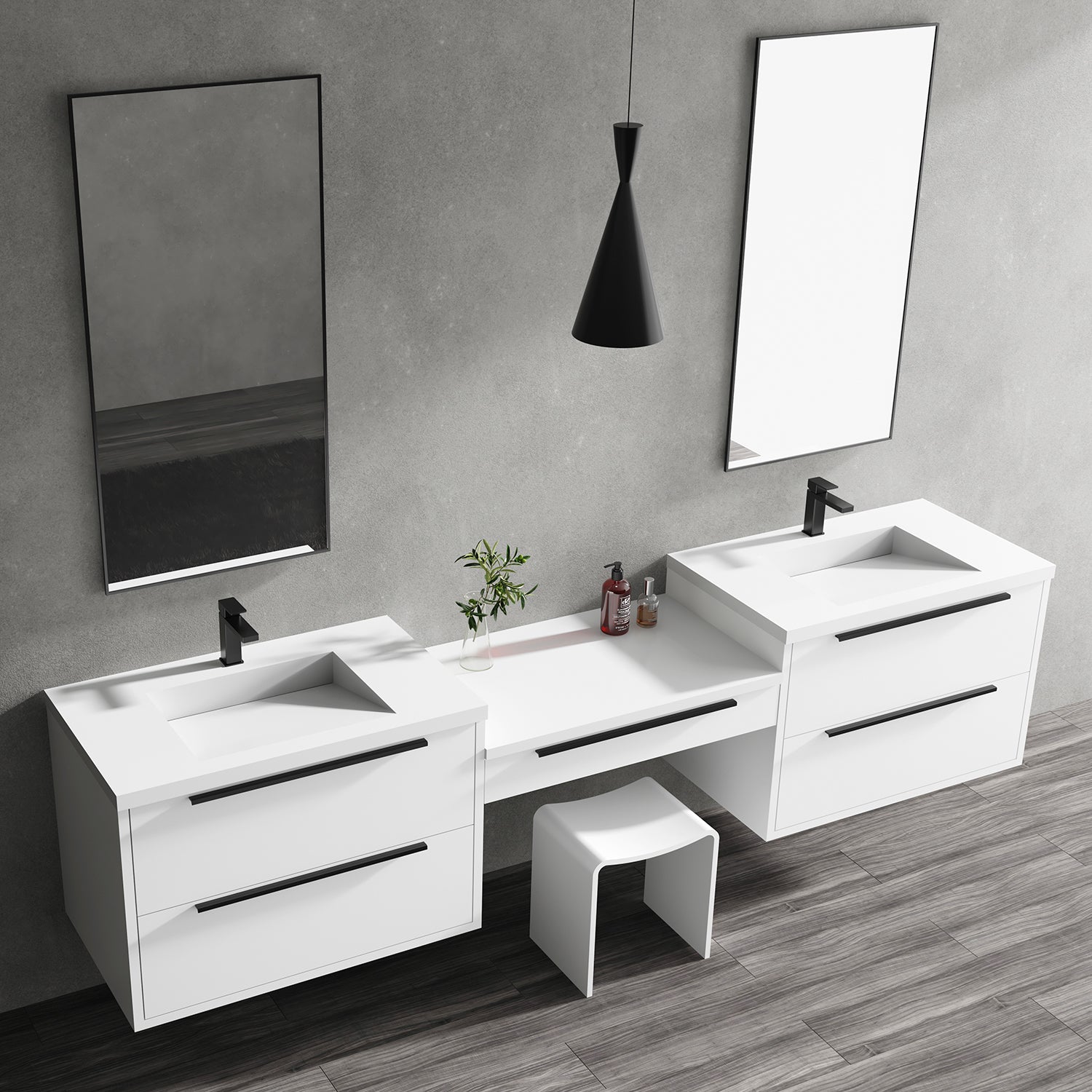 Parker Double Modular Vanity - Integrated Infinity Top