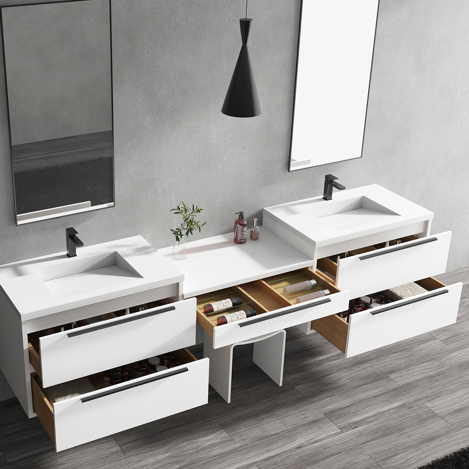 Parker Double Modular Vanity - Integrated Infinity Top