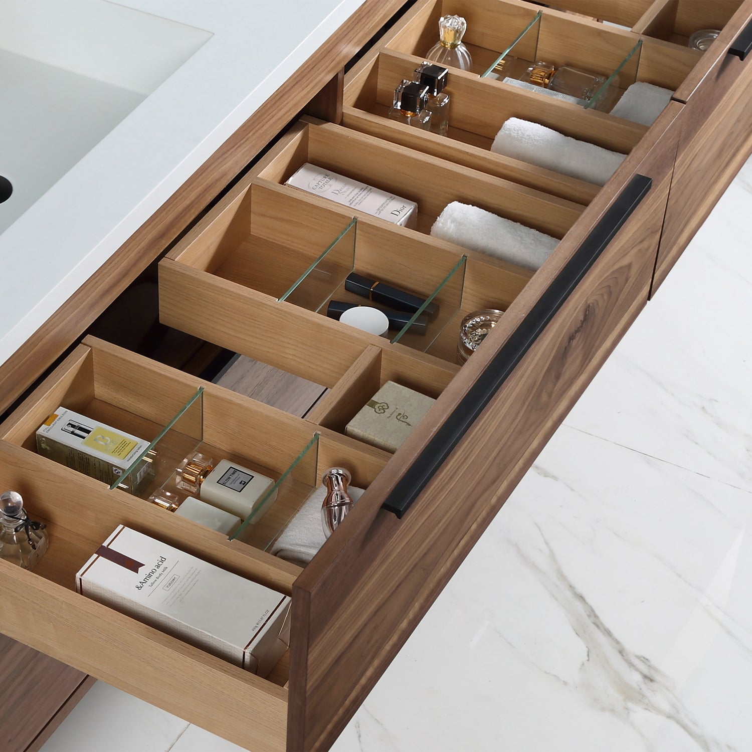 Parker 72" Double Vanity - Integrated Rectangular Top