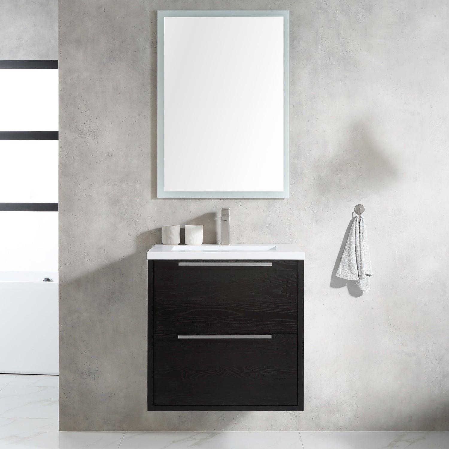 Vanity Parker 25 - Integrated Solid Surface - Rectangular