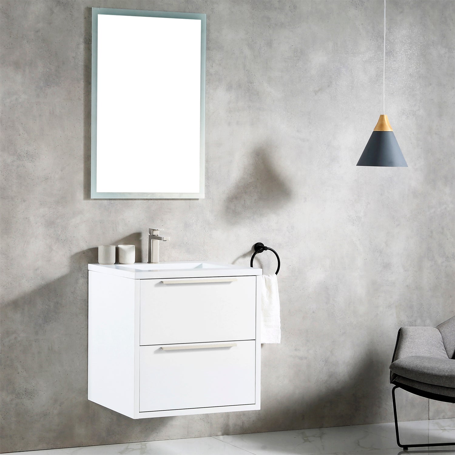 Vanity Parker 25 - Integrated Solid Surface - Rectangular