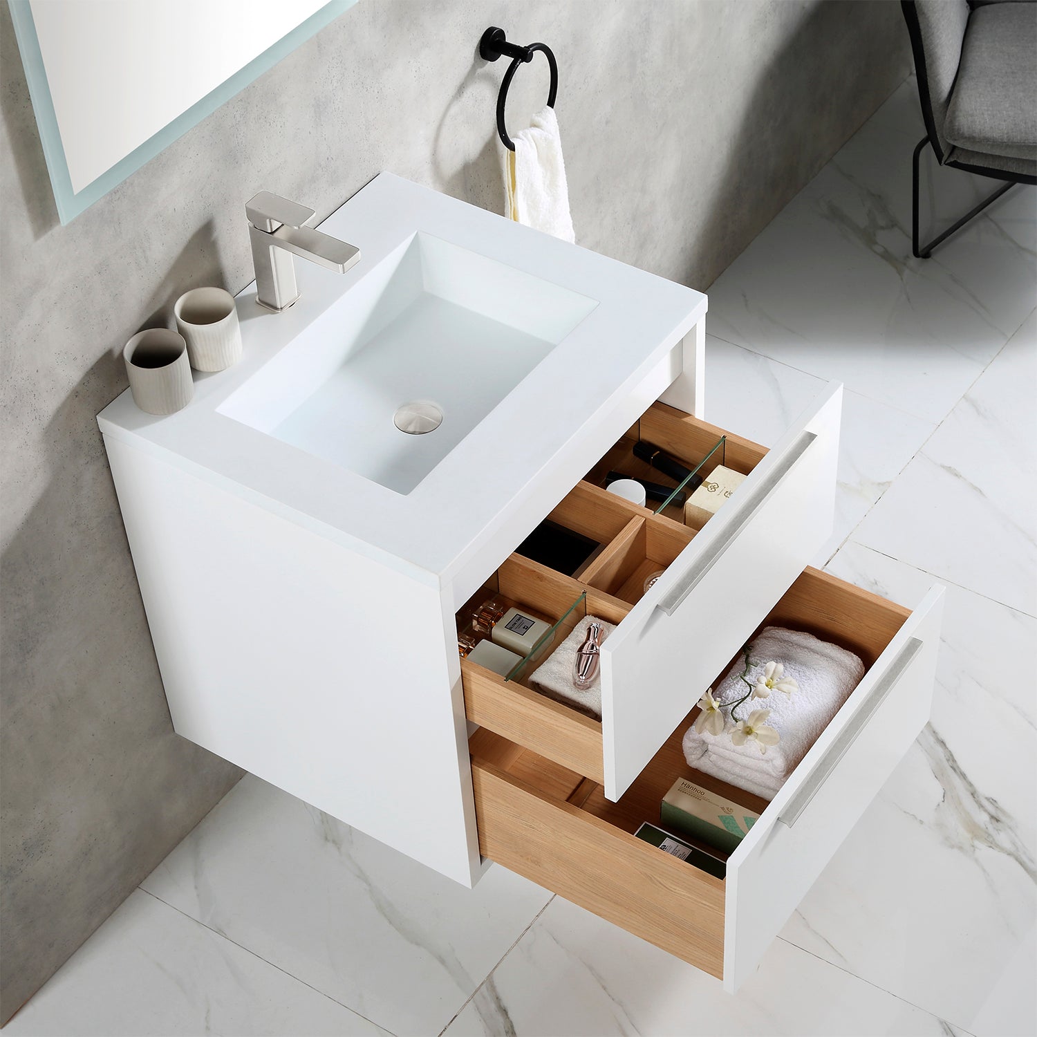 Vanity Parker 25 - Integrated Solid Surface - Rectangular