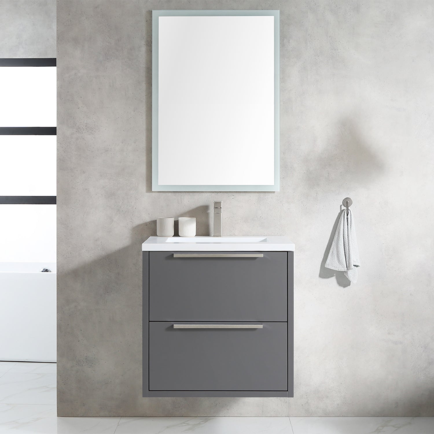 Vanity Parker 25 - Integrated Solid Surface - Rectangular