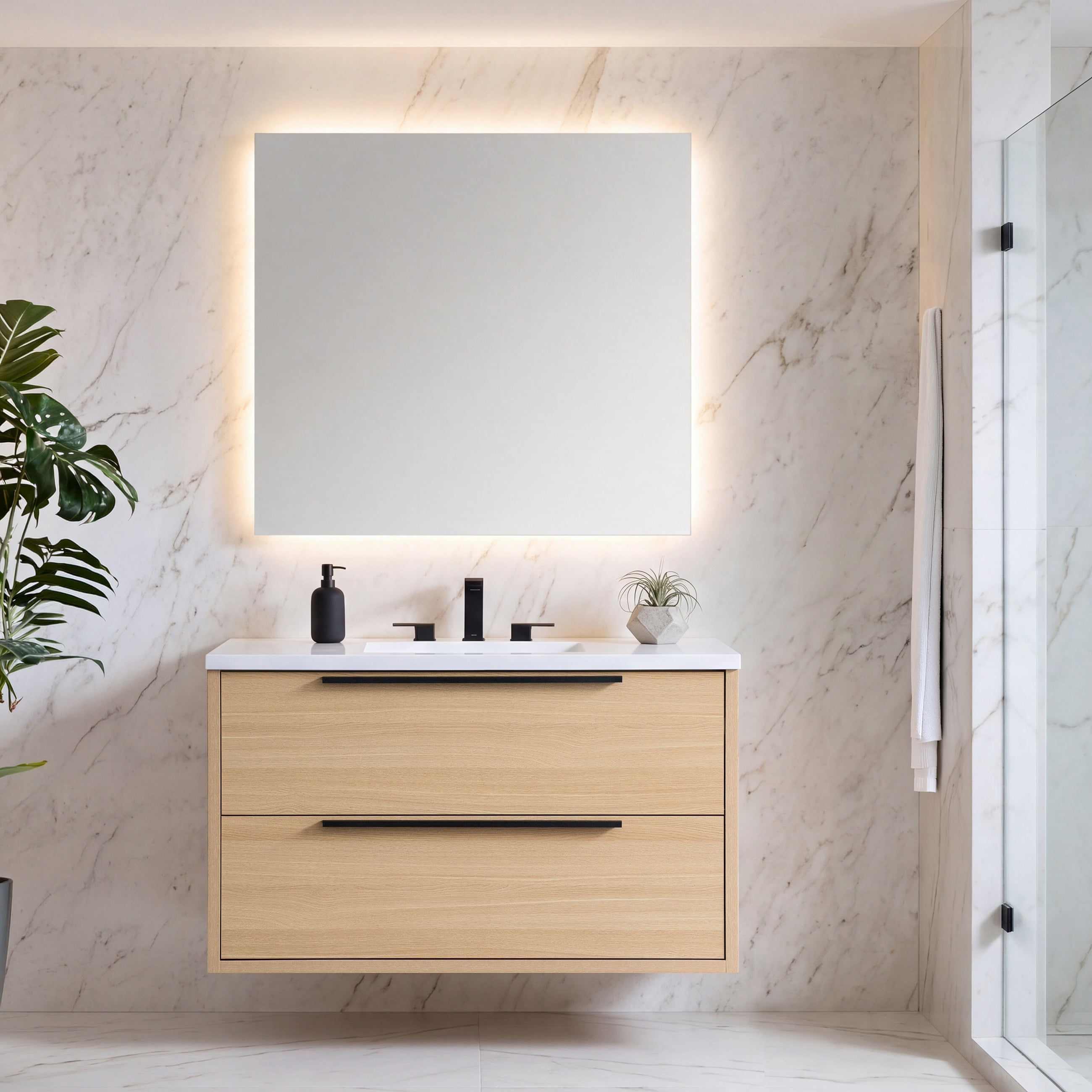 Vanity Parker 42 - Integrated Solid Surface - Rectangular