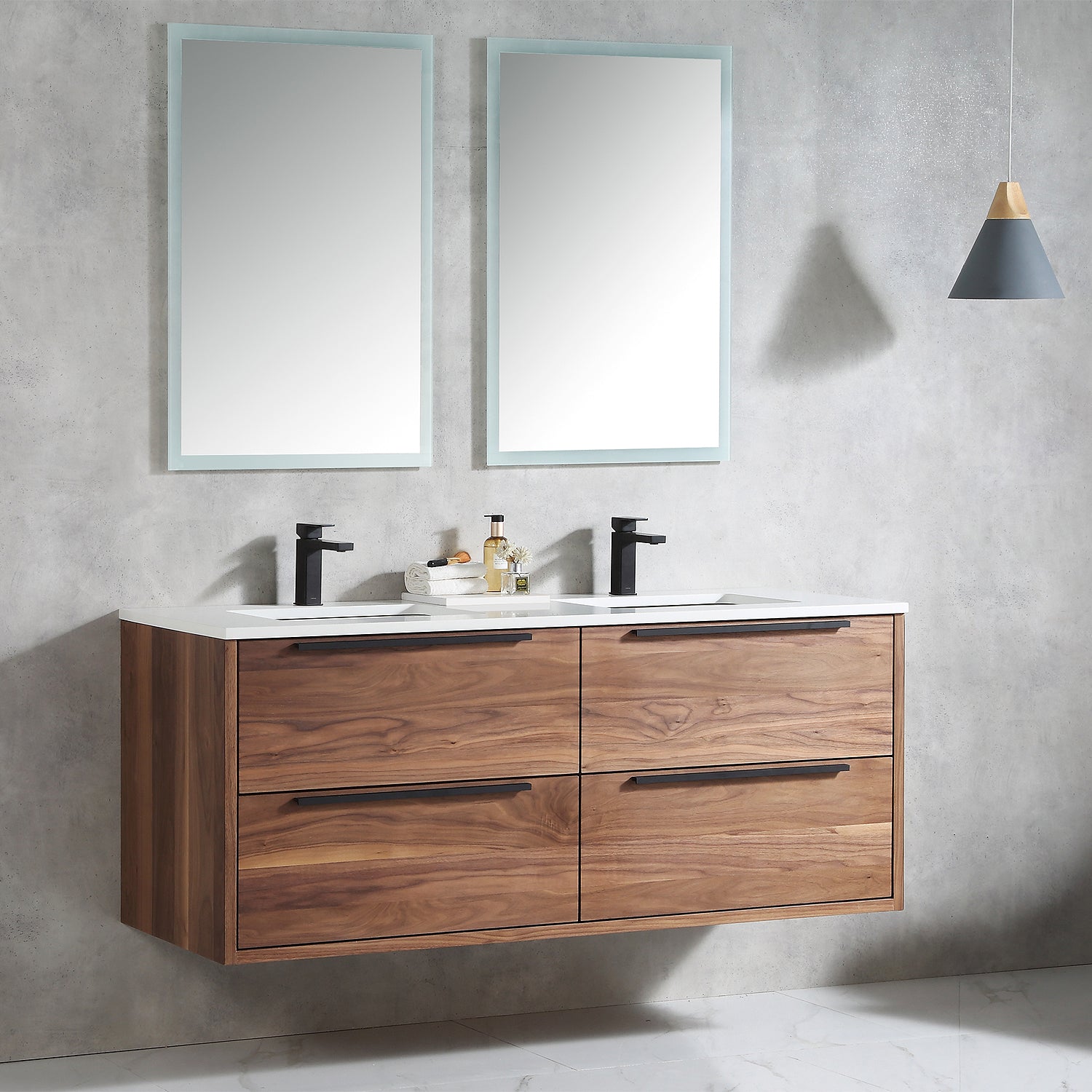 Parker 60" Double Vanity - 2cm Artificial Stone Top