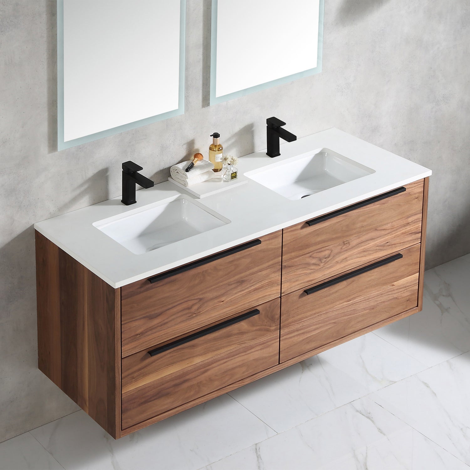 Parker 60" Double Vanity - 2cm Artificial Stone Top