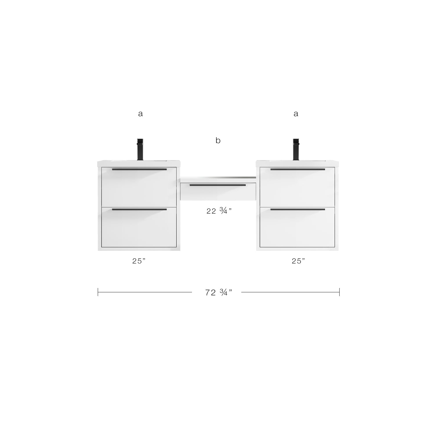 Parker Double Modular Vanity - Integrated Infinity Top