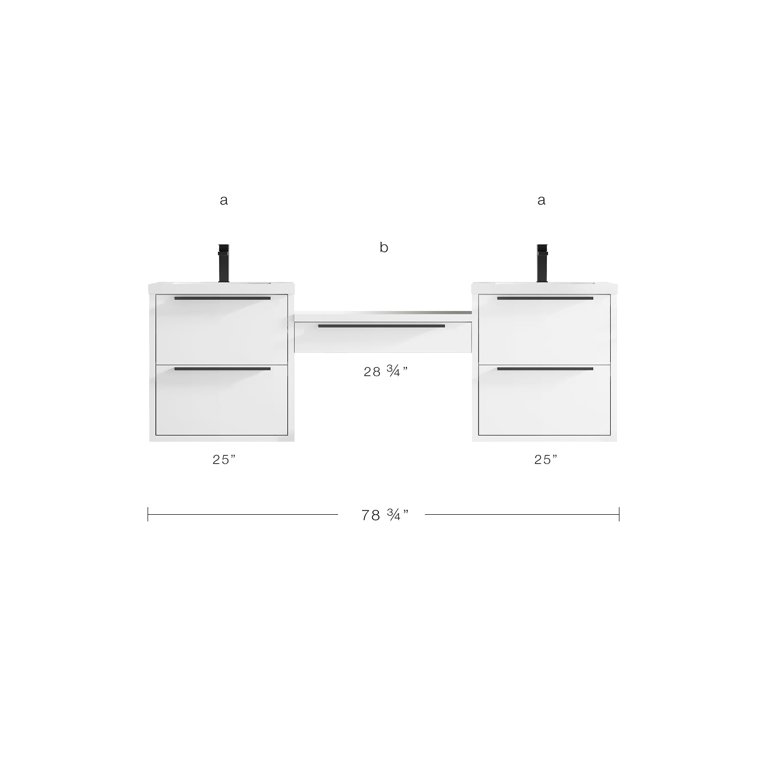 Parker Double Modular Vanity - Integrated Infinity Top