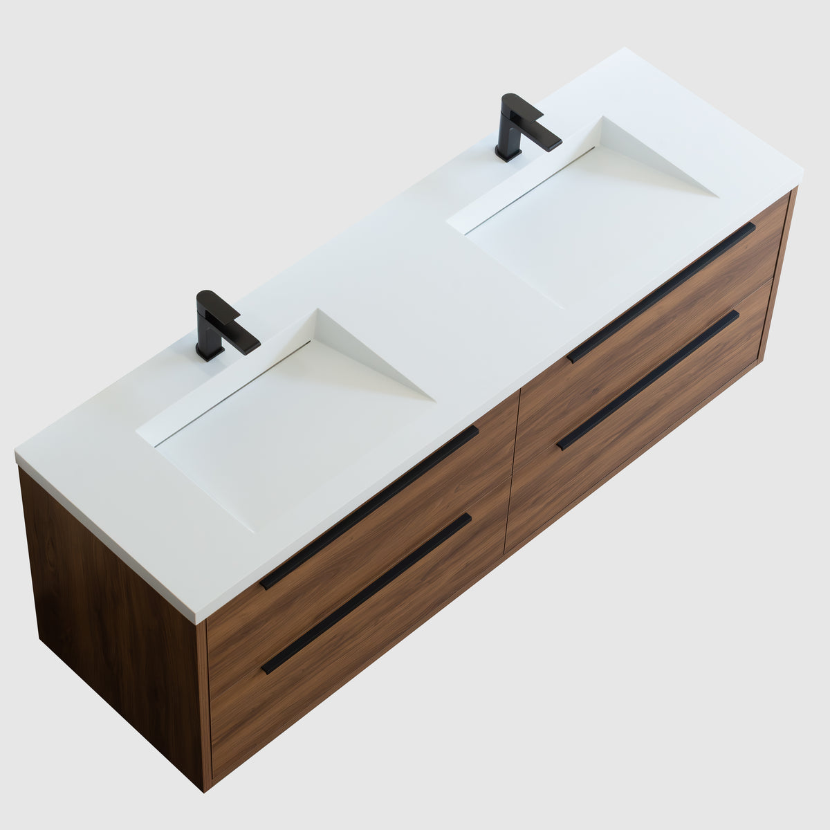 Parker 72" Double Vanity - Integrated Infinity Top