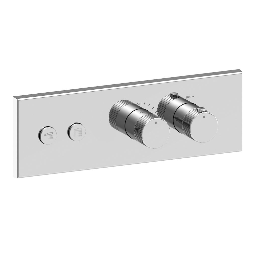 Linea Box 2-Way Horizontal Shower Kit - Square Shower Head and Hand Held