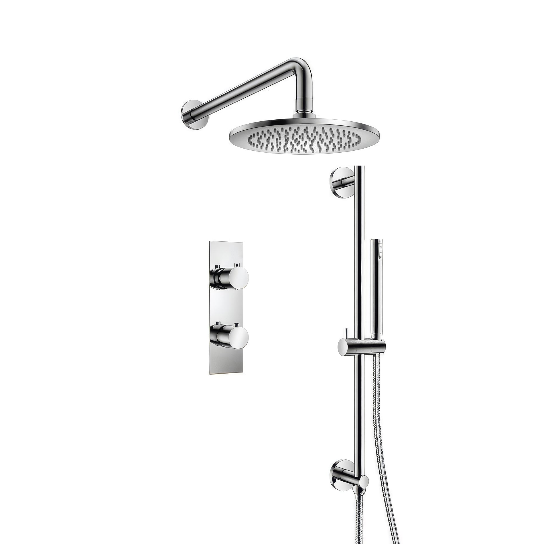100.7350 - Two Output Shower Set - Shower Head, Hand Held And Slide Bar