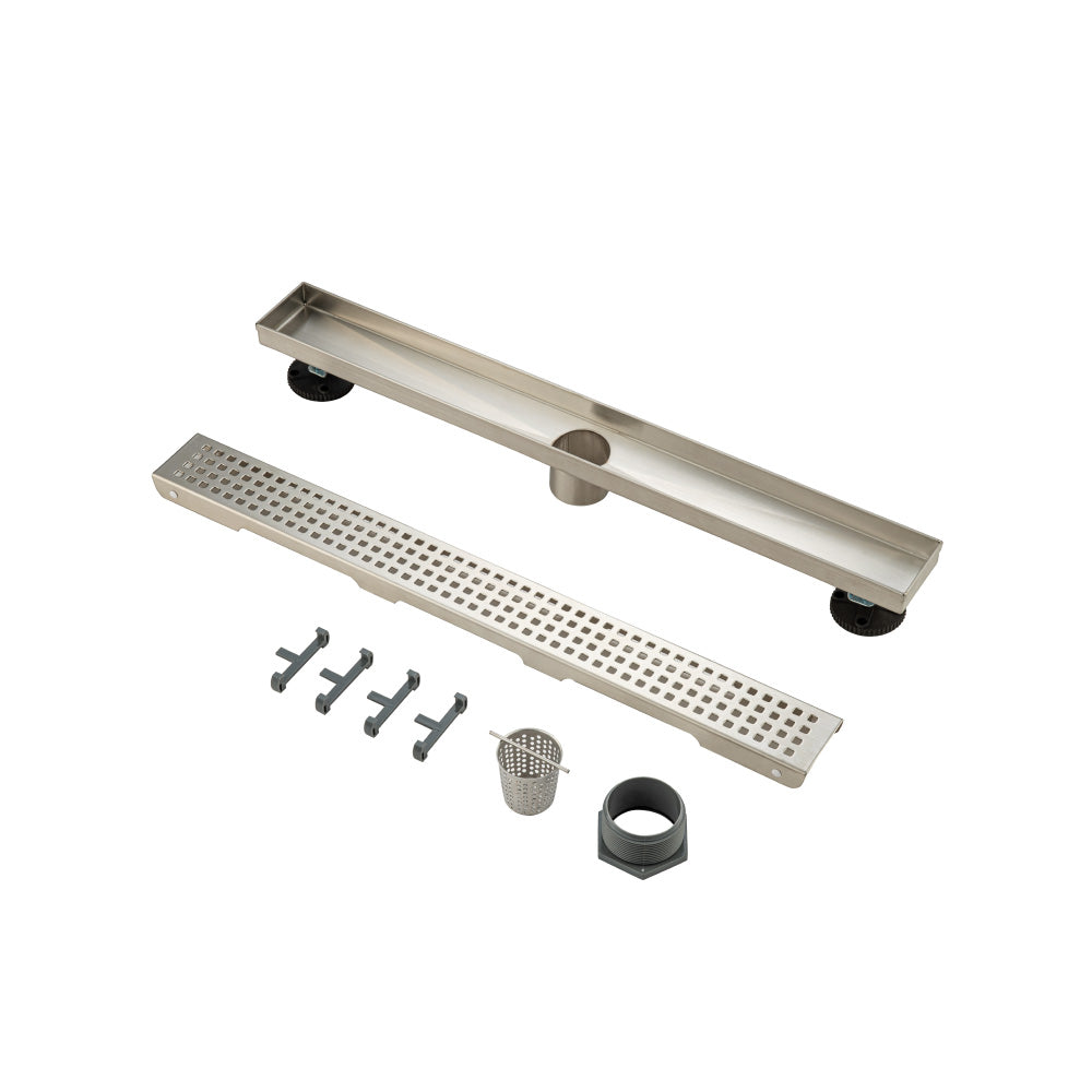 Flusso 24" Decorative Linear Drain with 2" Outlet