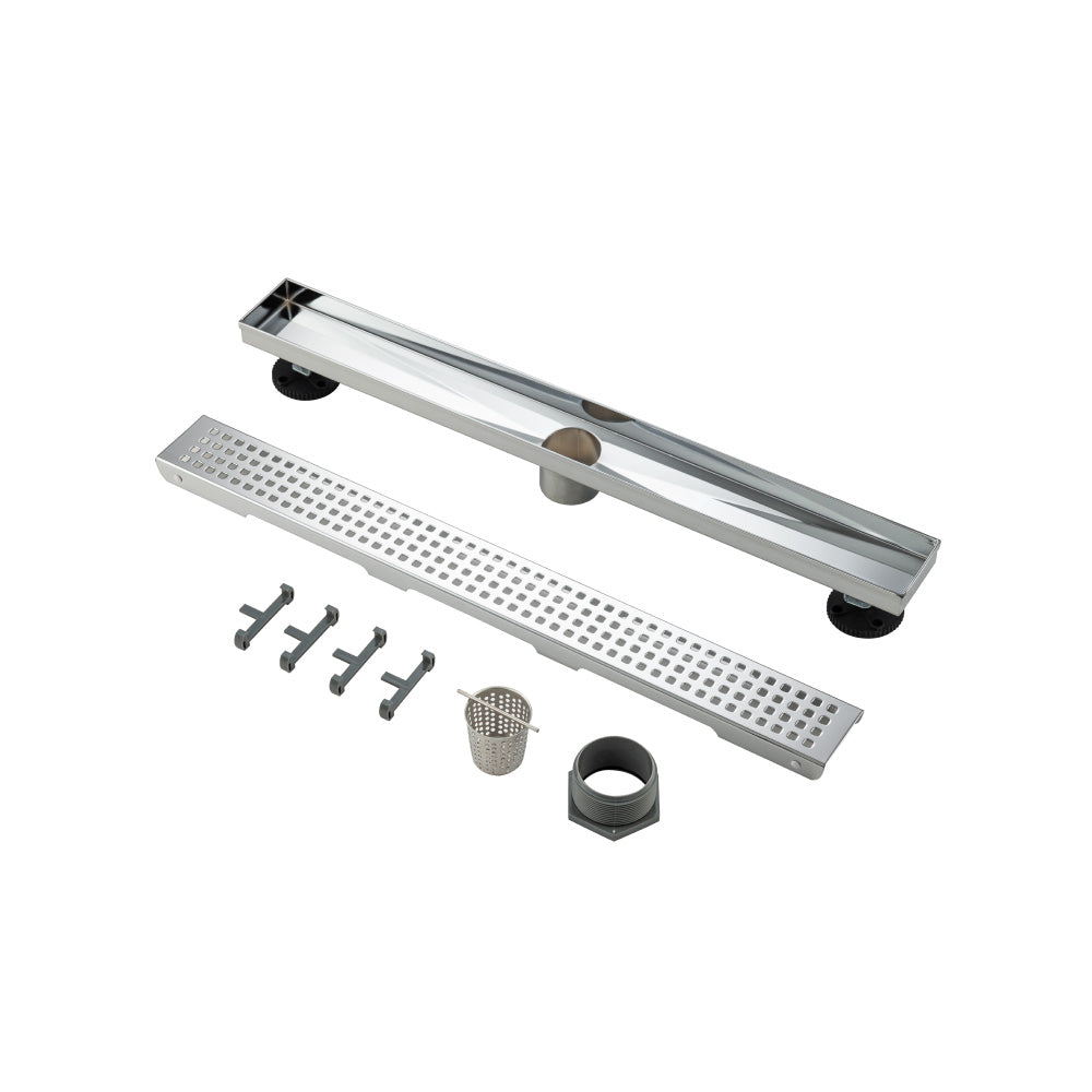 Flusso 24" Decorative Linear Drain with 2" Outlet