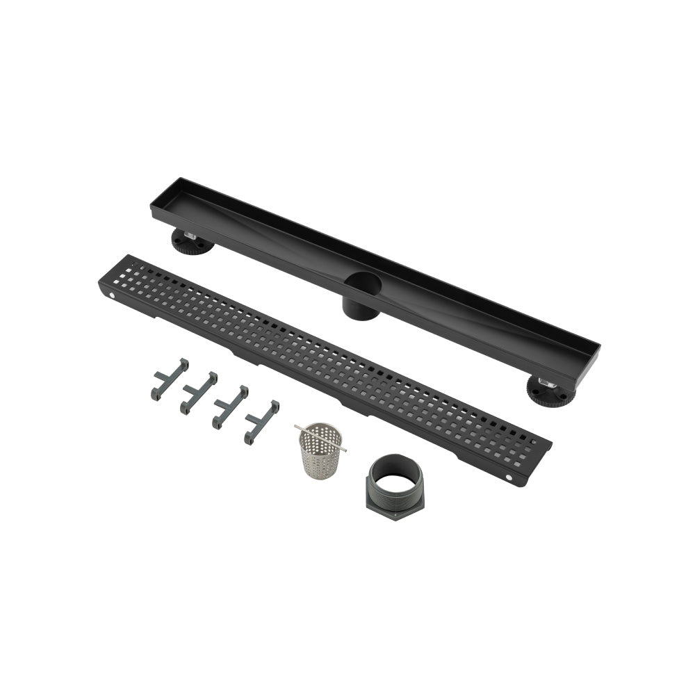 Flusso 24" Decorative Linear Drain with 2" Outlet