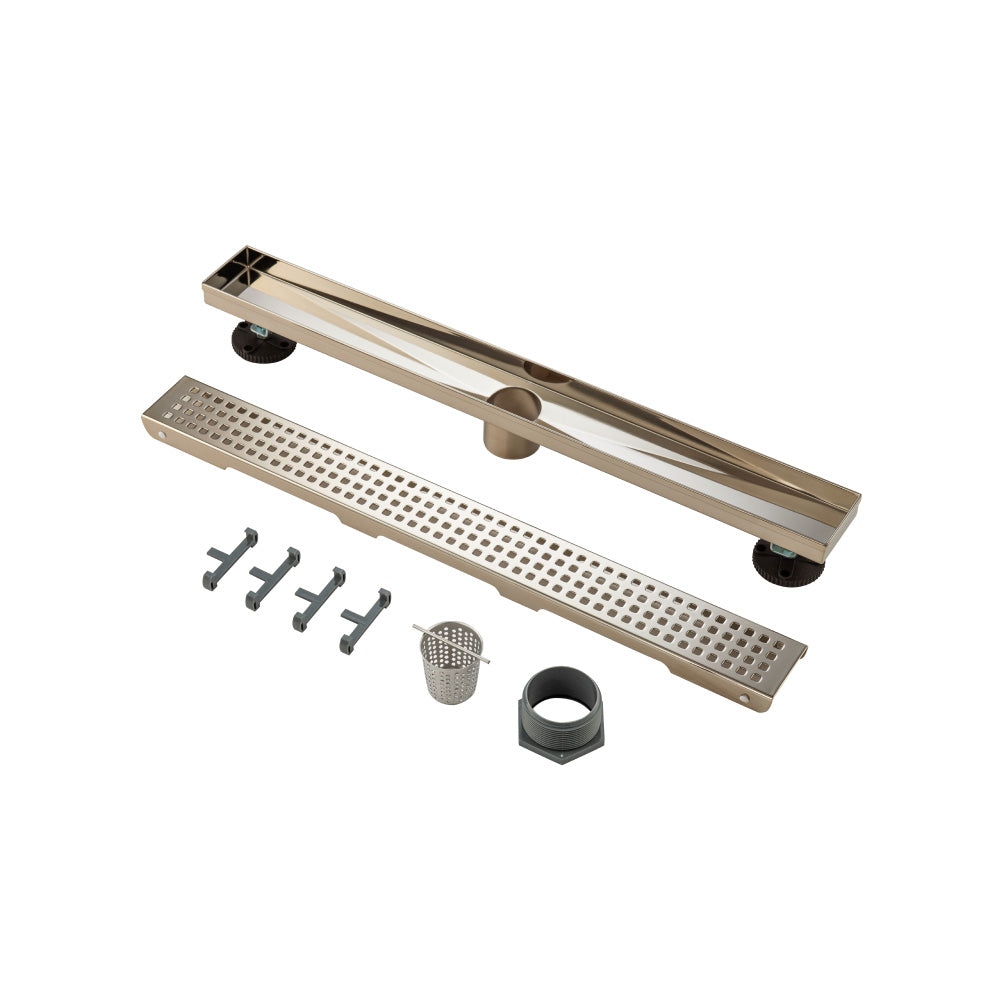 Flusso 24" Decorative Linear Drain with 2" Outlet