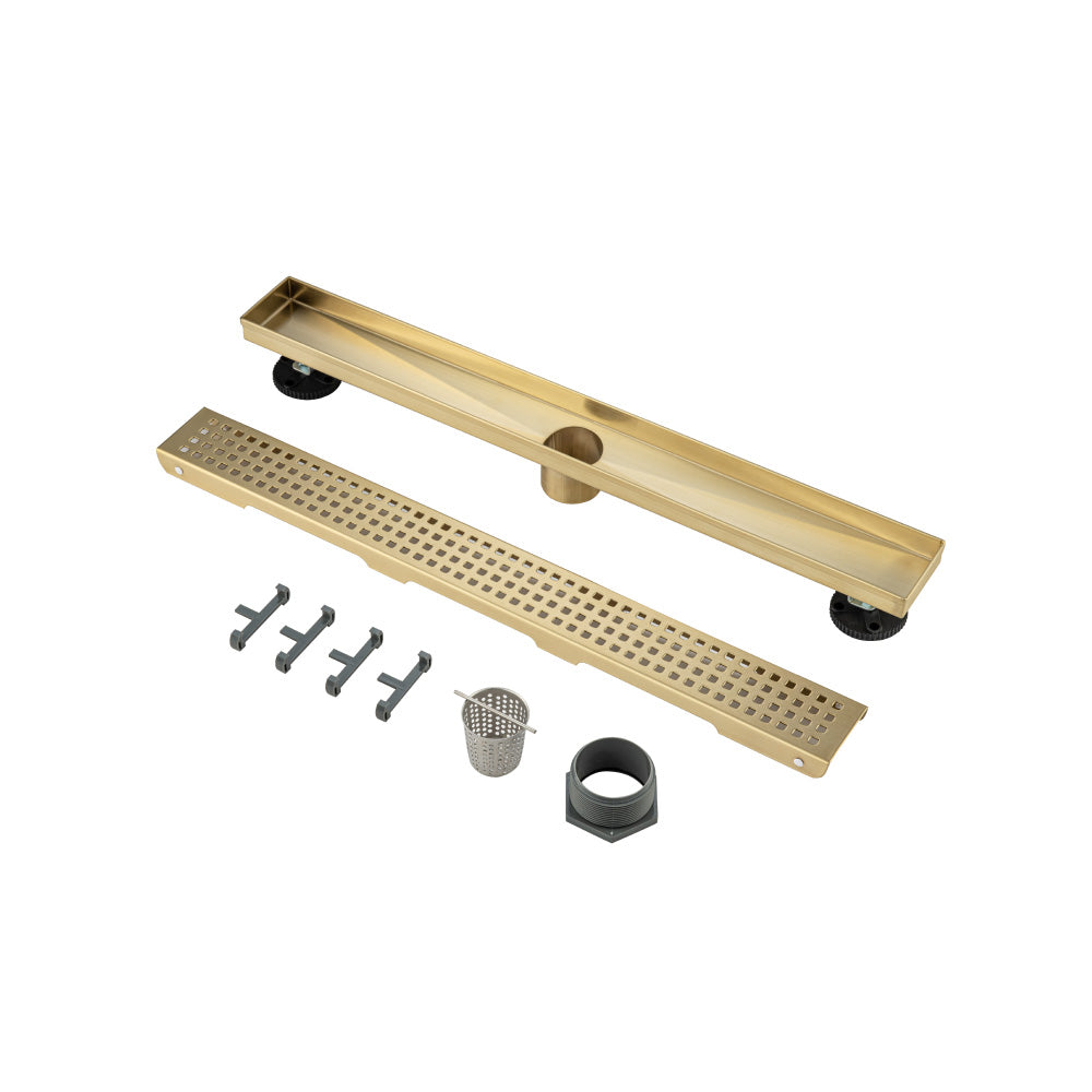 Flusso 24" Decorative Linear Drain with 2" Outlet