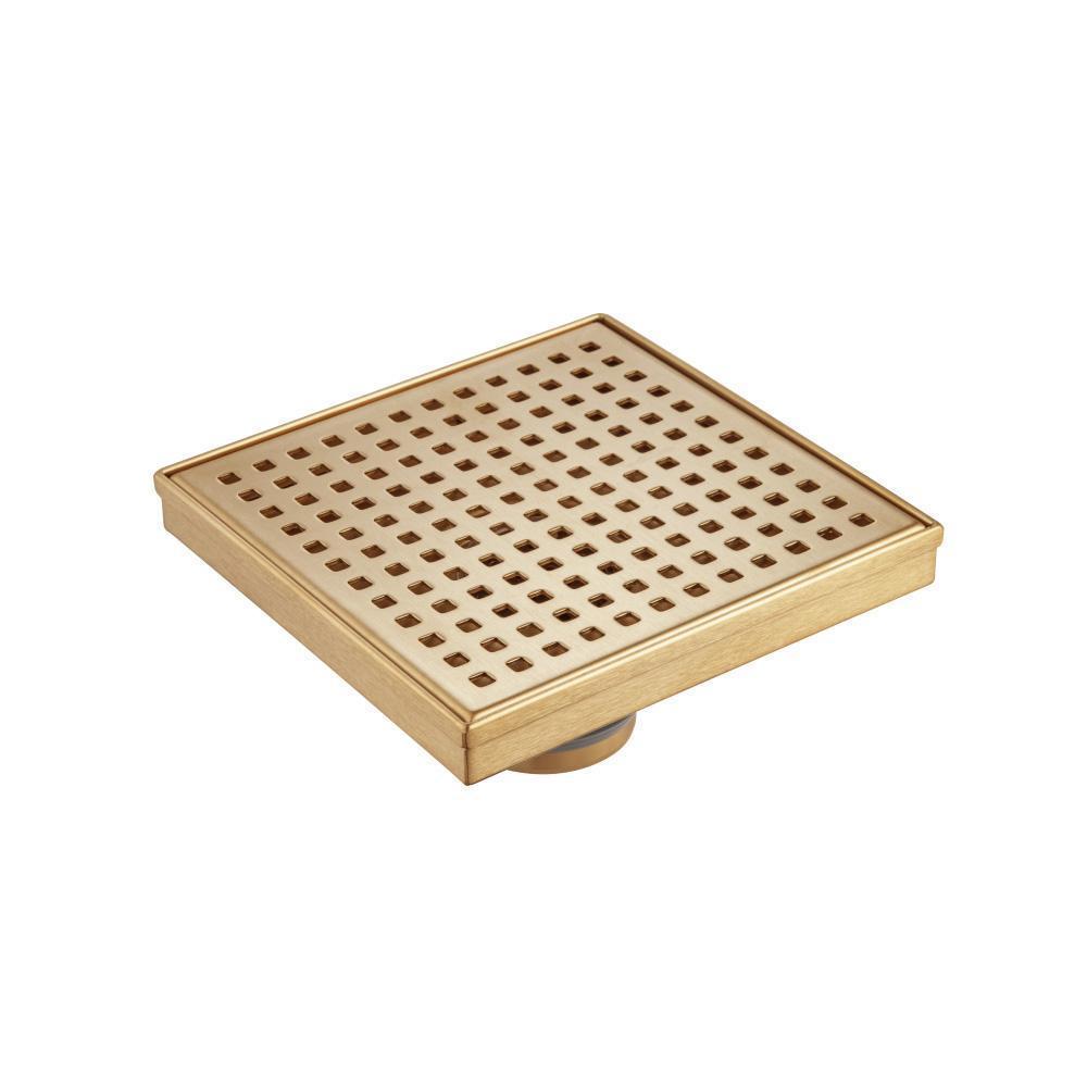 Flusso 6" Square Decorative Floor Drain with 2" Outlet