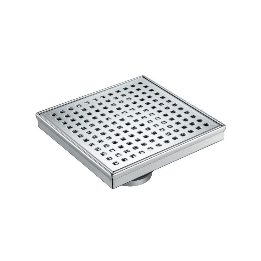 Flusso 6" Square Decorative Floor Drain with 2" Outlet