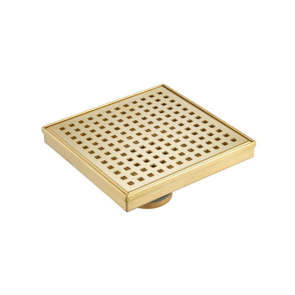 Flusso 6" Square Decorative Floor Drain with 2" Outlet