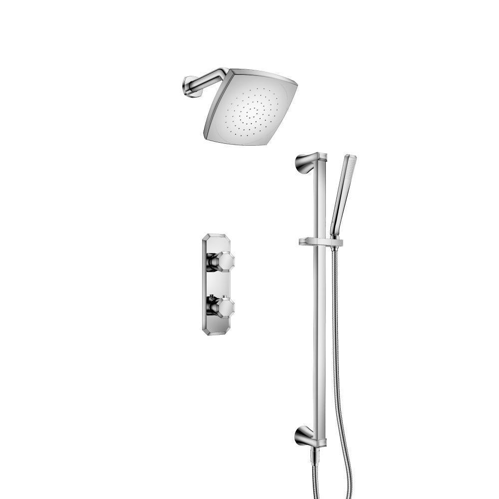 230.7350 - Two Output Shower Set - Shower Head, Hand Held And Slide Bar