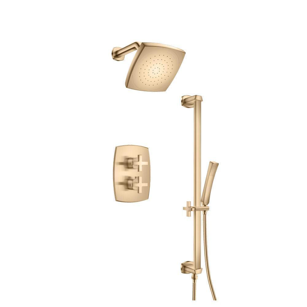 240.7100 - Two Output Shower Set - Shower Head, Hand Held And Slide Bar