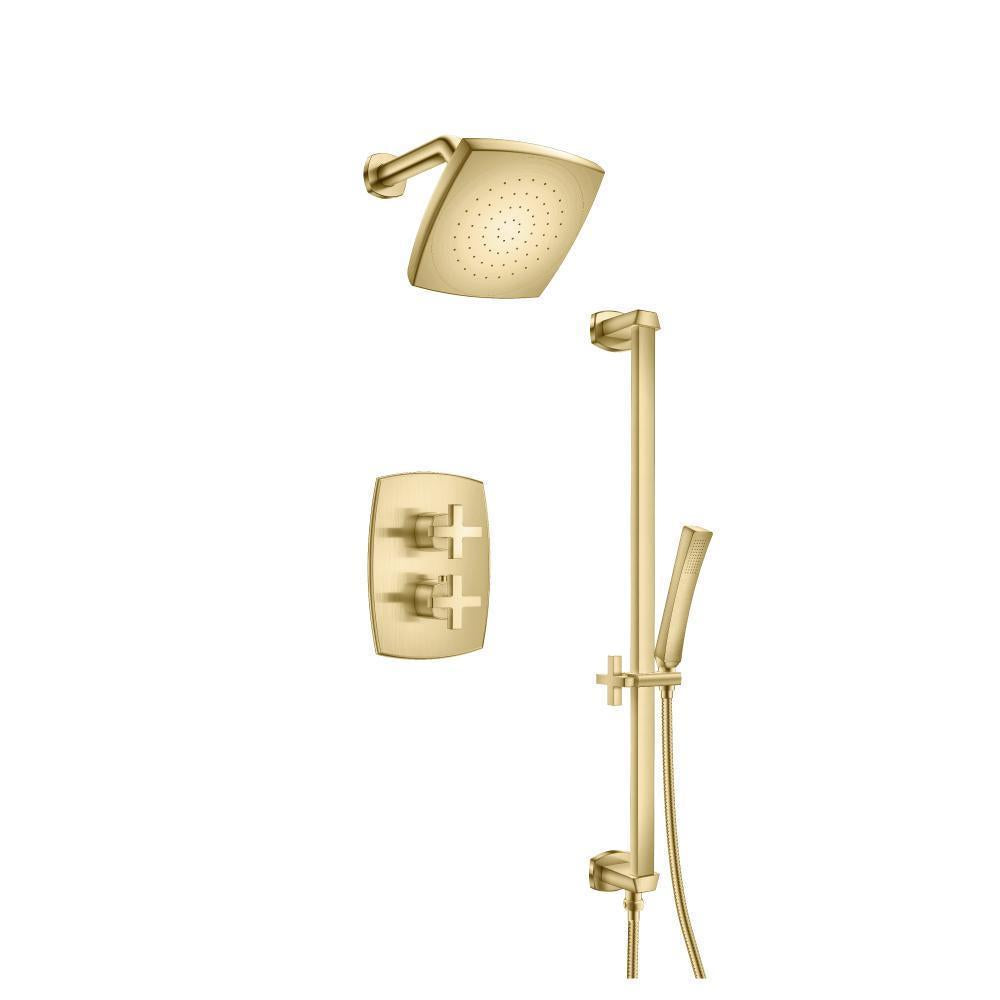 240.7100 - Two Output Shower Set - Shower Head, Hand Held And Slide Bar