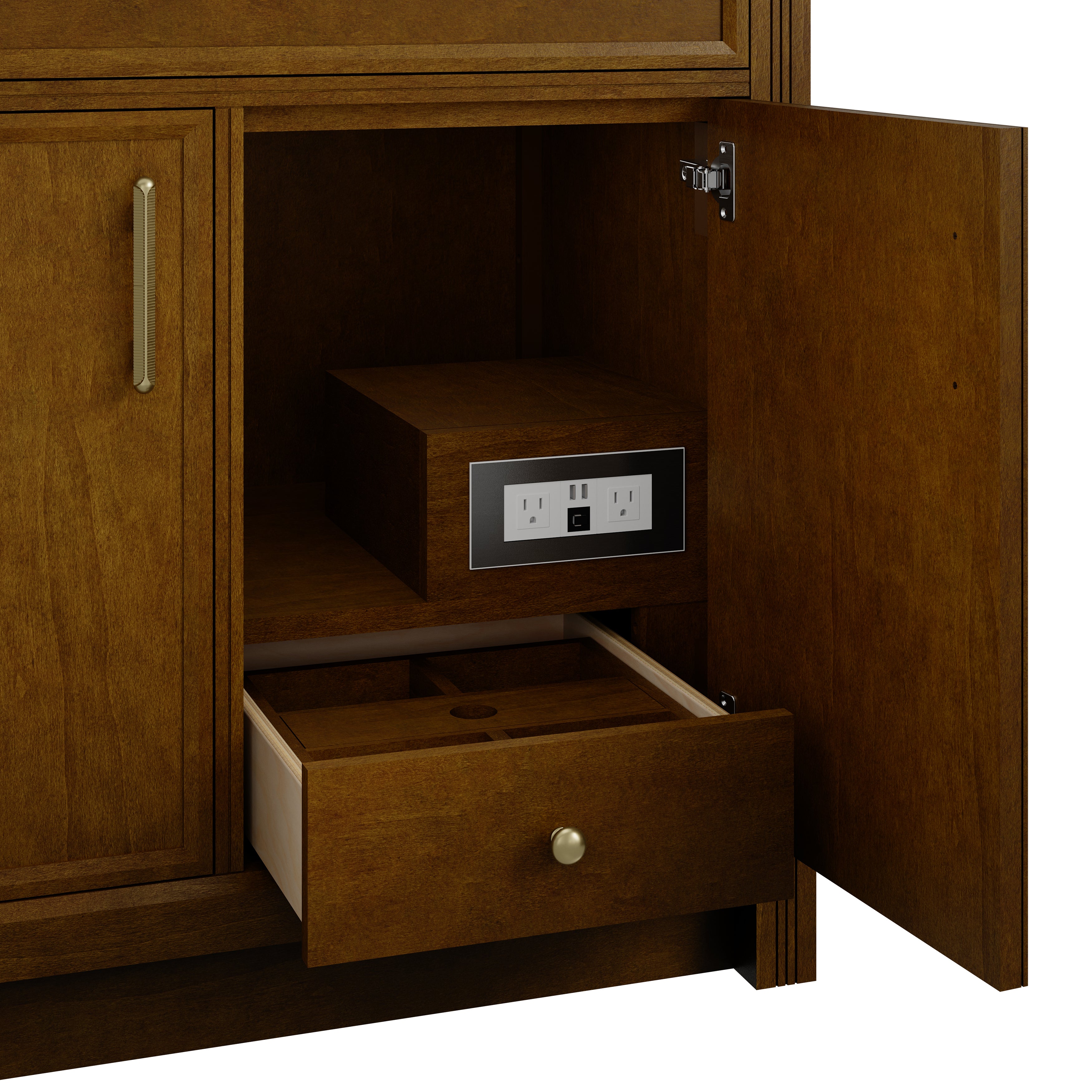 Bellshire 96" Dual Vanity Set with 24" Make-Up Counter - 3cm Stone Top