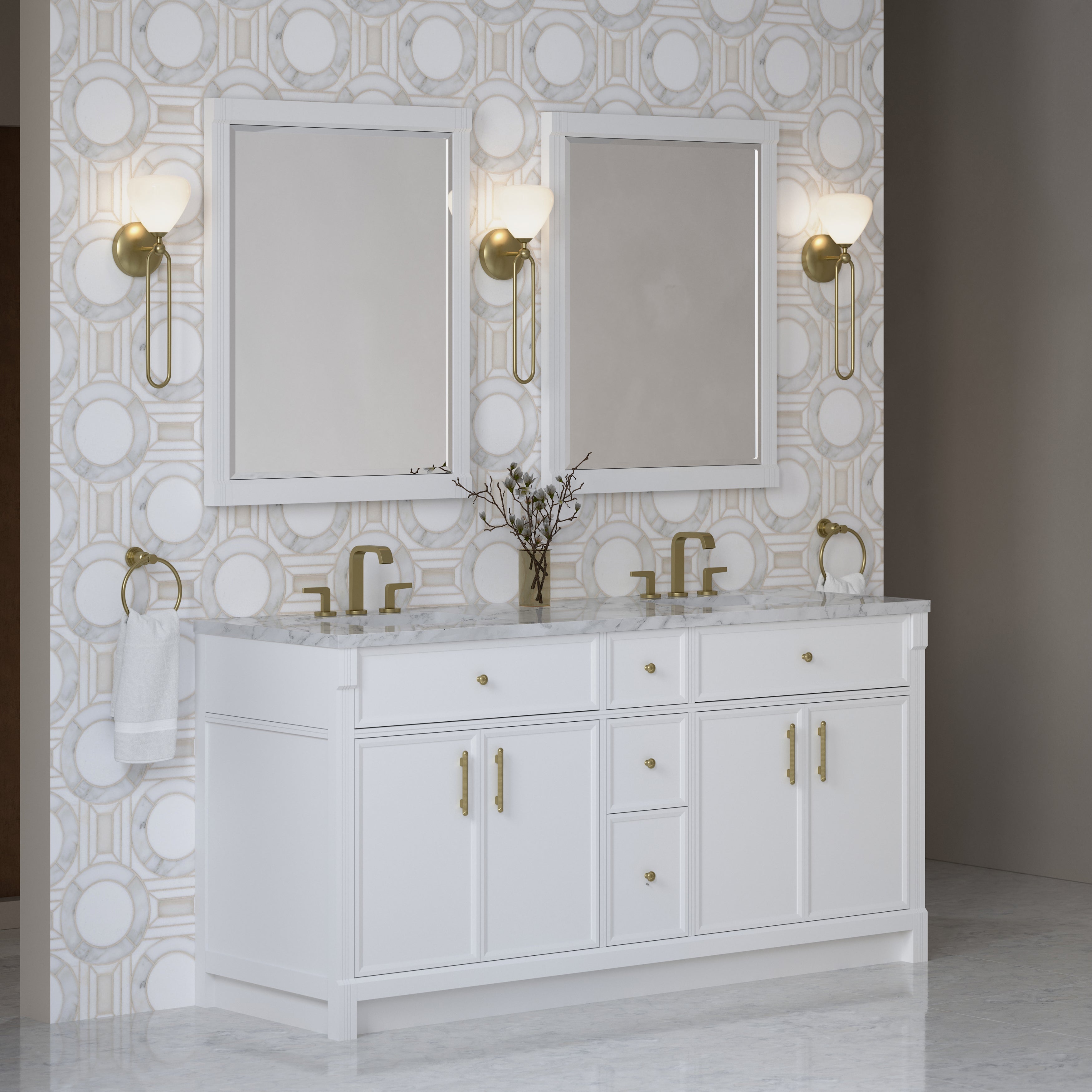 Bellshire 72" Double Vanity - 3cm Stone Top