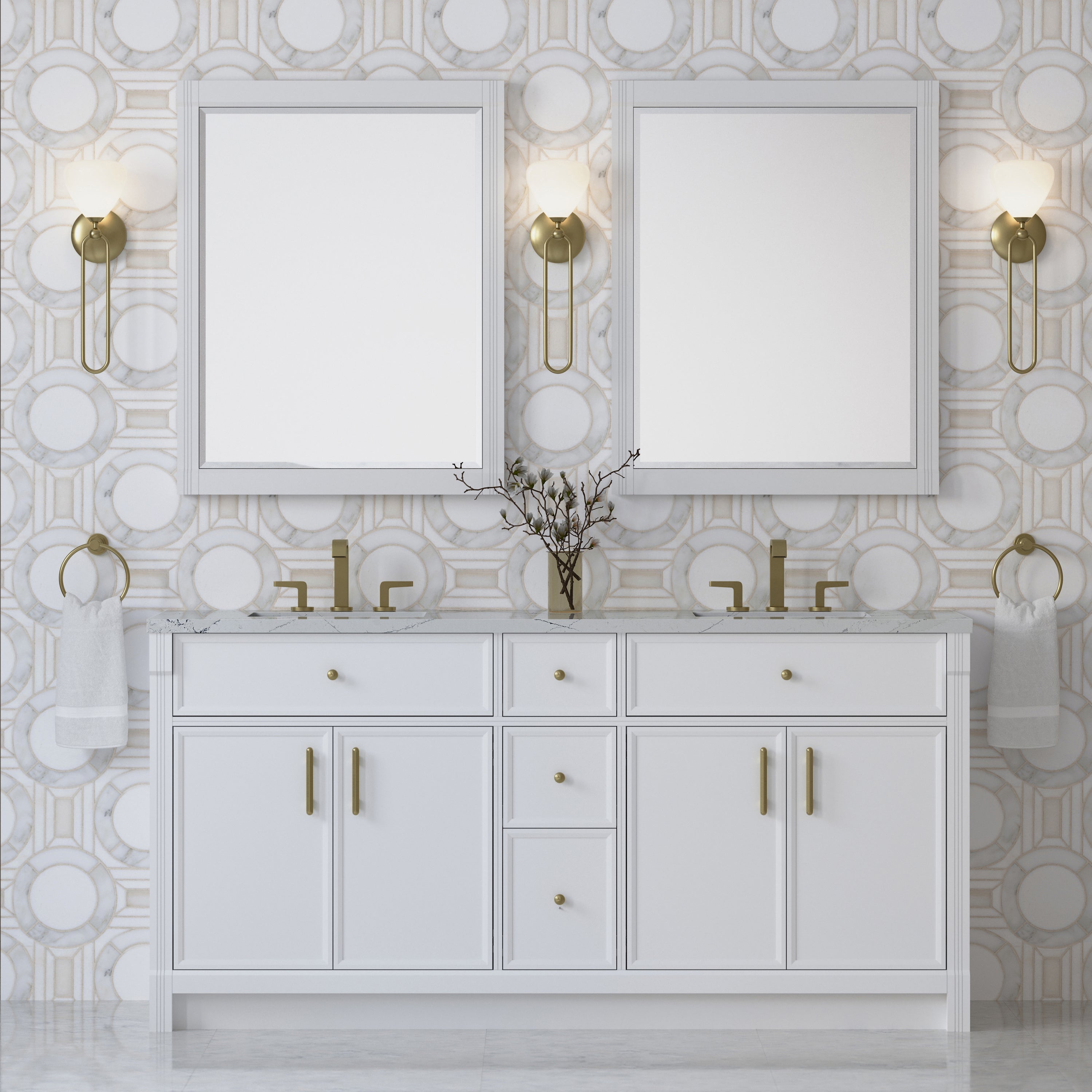 Bellshire 72" Double Vanity - 3cm Stone Top
