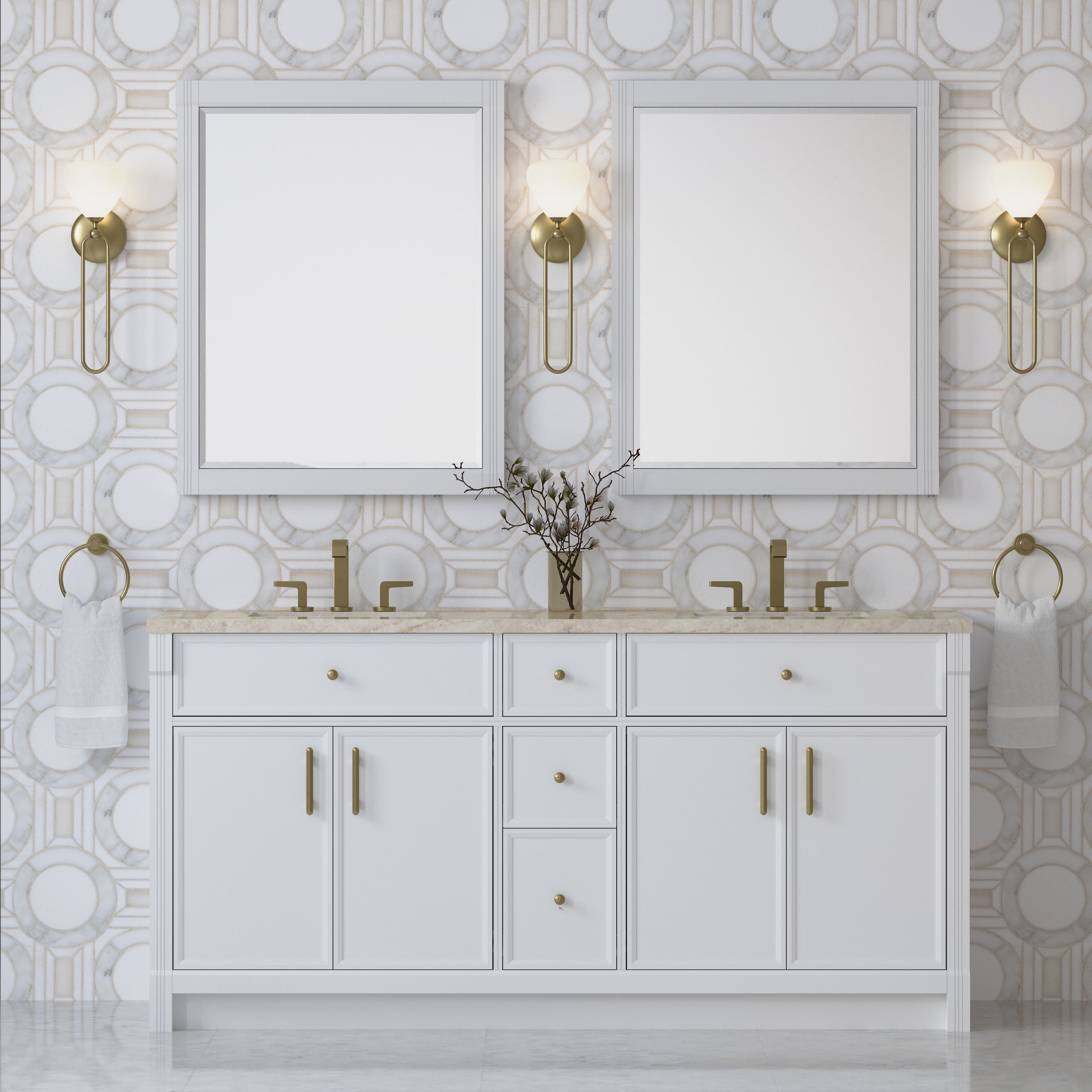 Bellshire 72" Double Vanity - 3cm Stone Top