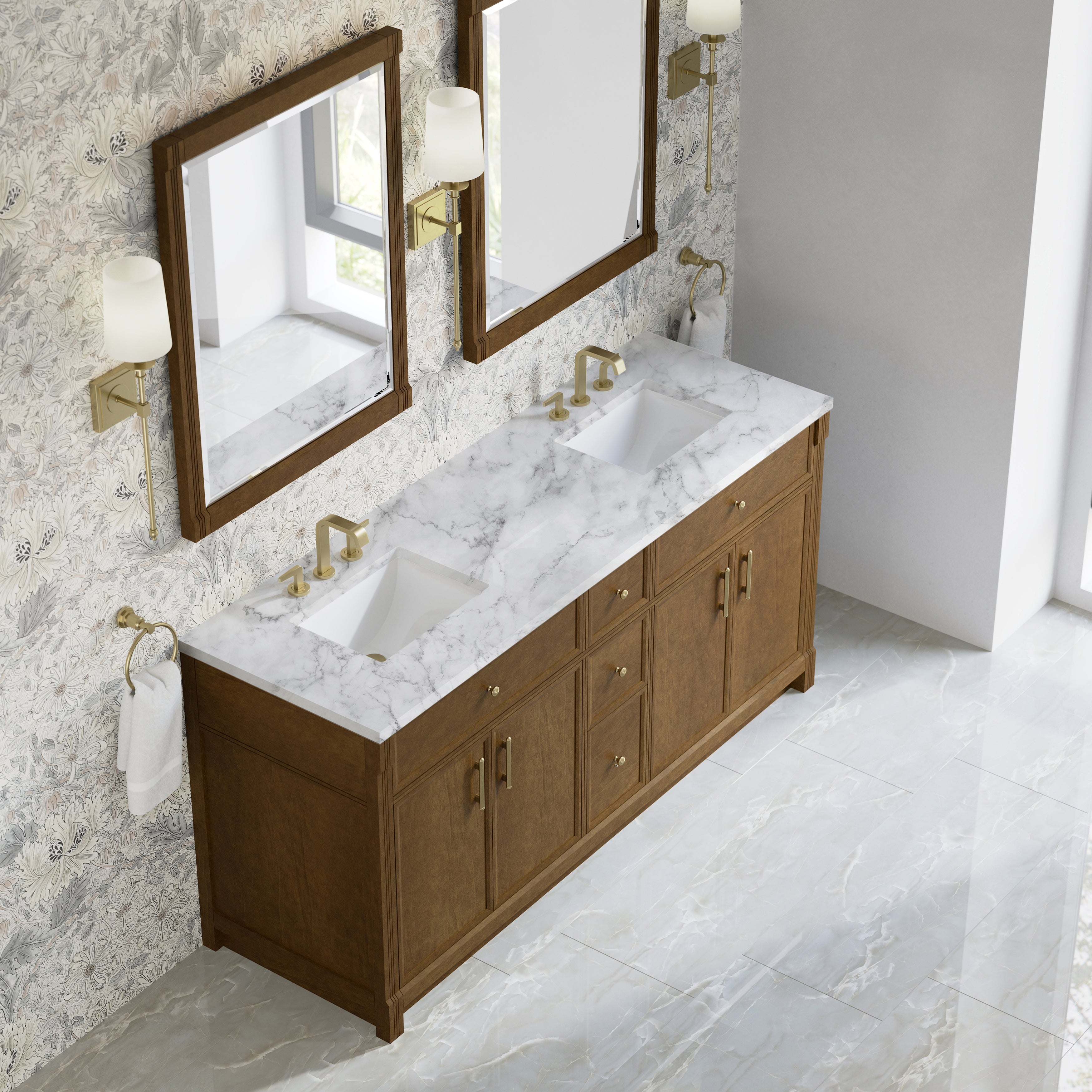 Bellshire 72" Double Vanity - 3cm Stone Top
