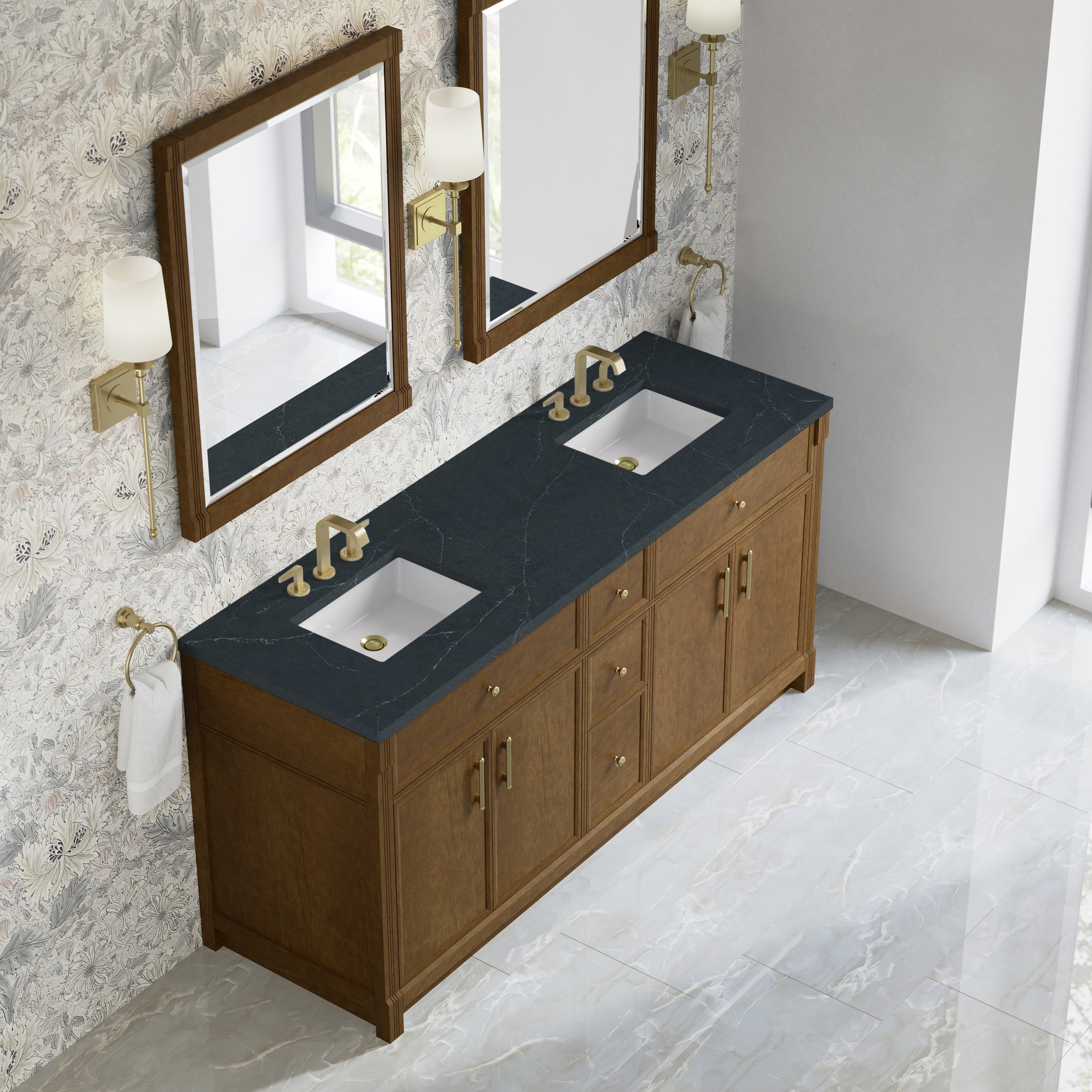 Bellshire 72" Double Vanity - 3cm Stone Top