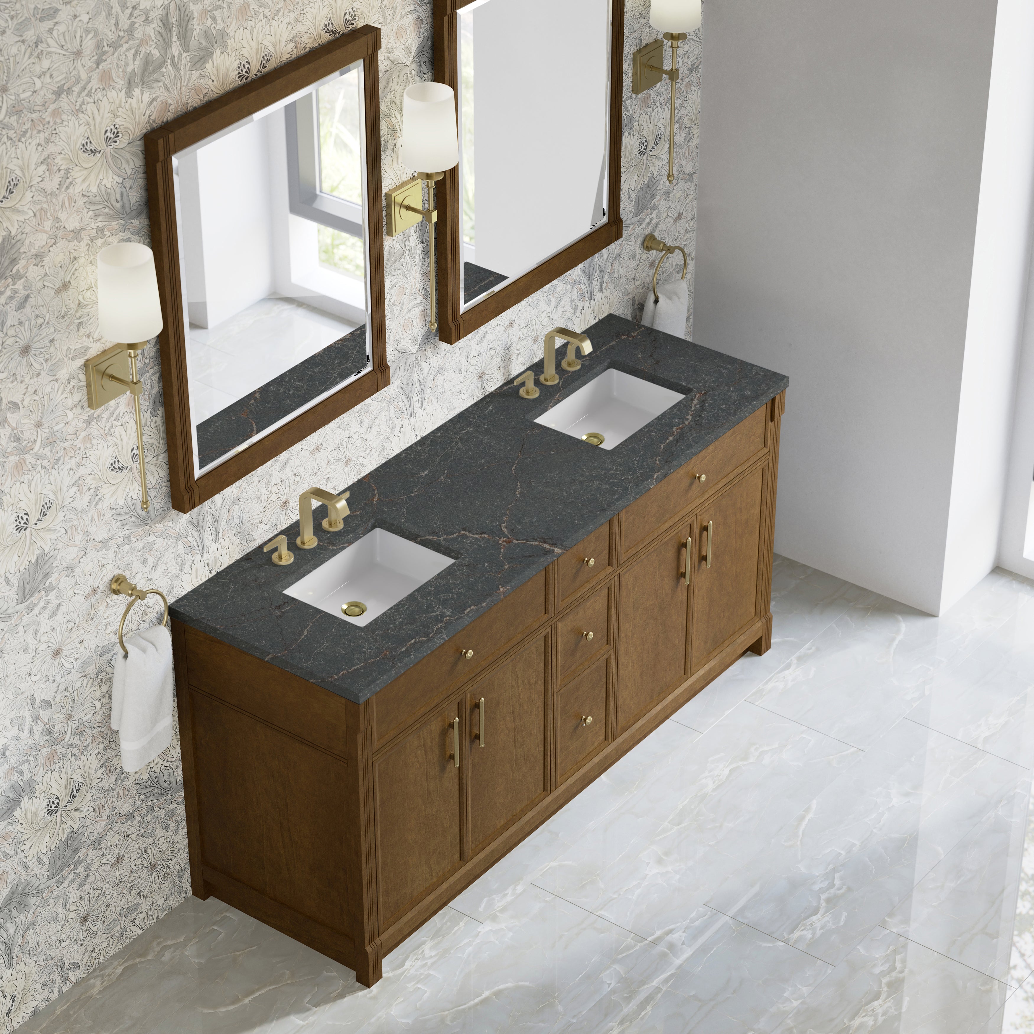 Bellshire 72" Double Vanity - 3cm Stone Top