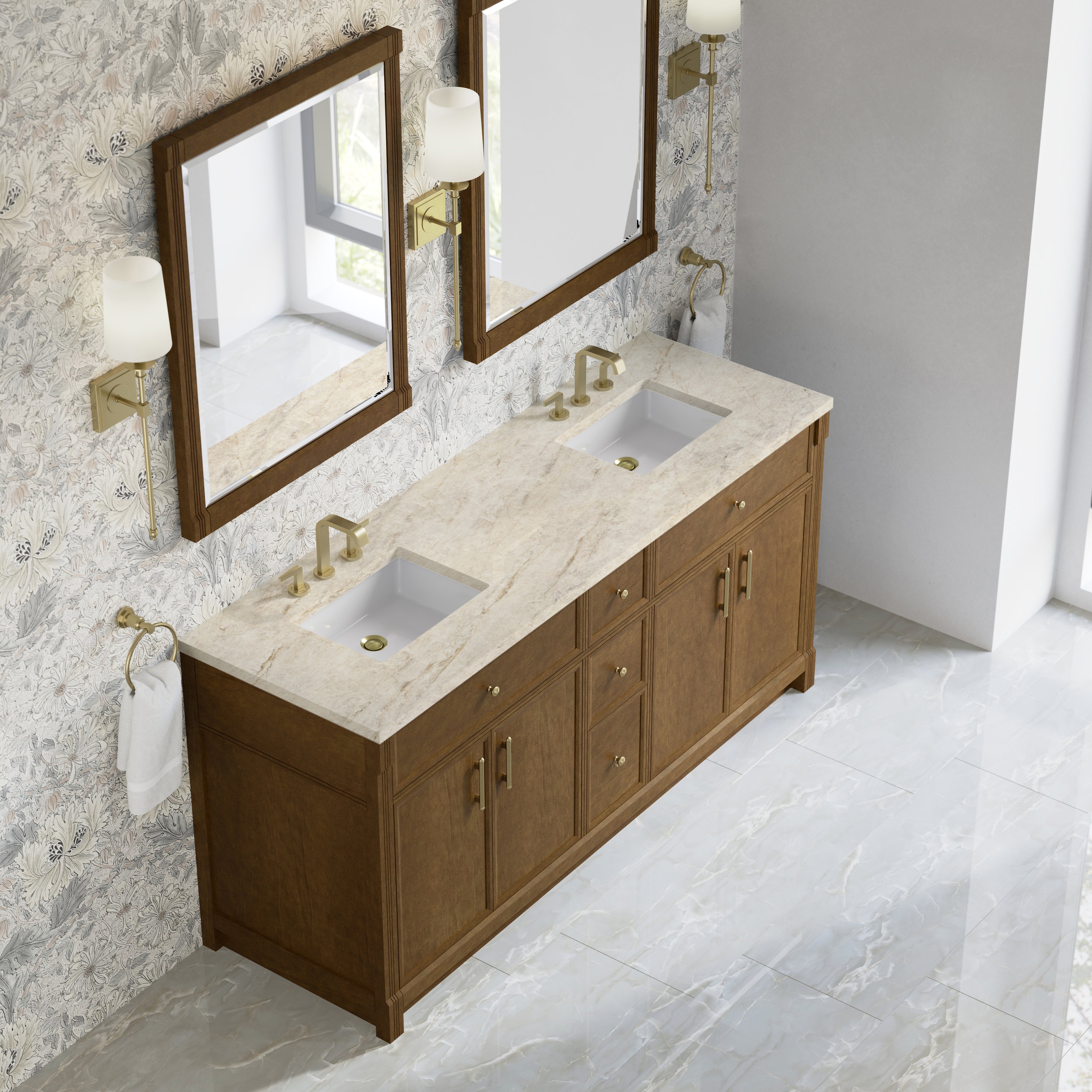 Bellshire 72" Double Vanity - 3cm Stone Top