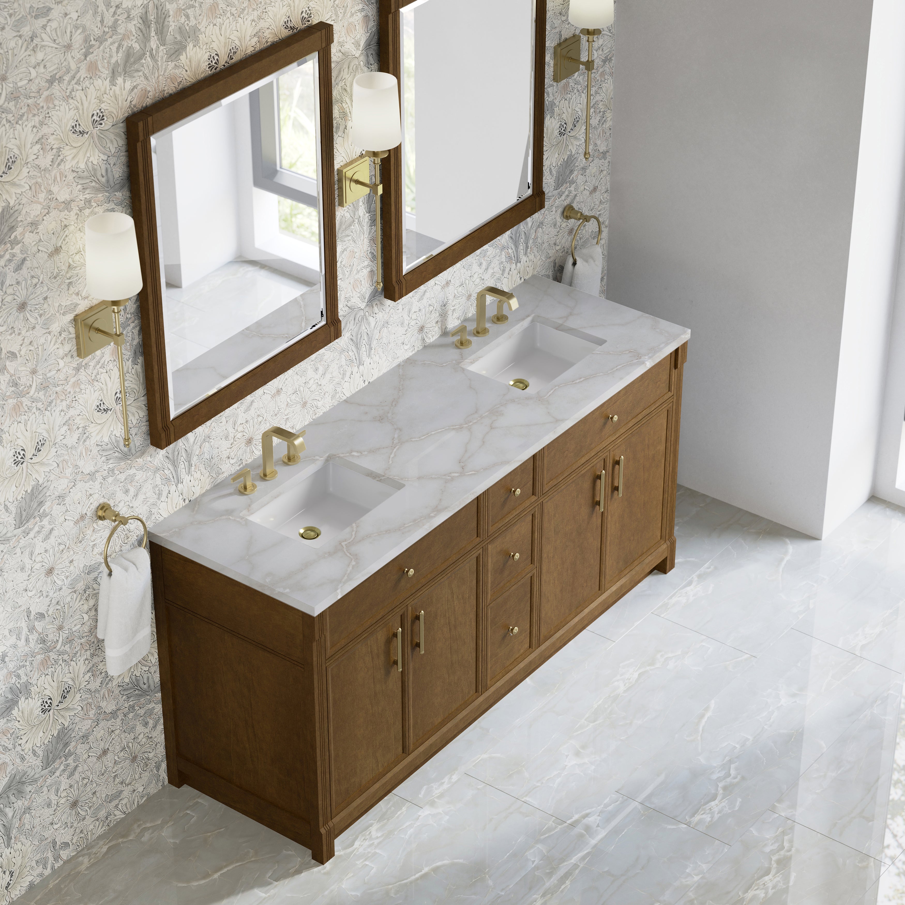 Bellshire 72" Double Vanity - 3cm Stone Top