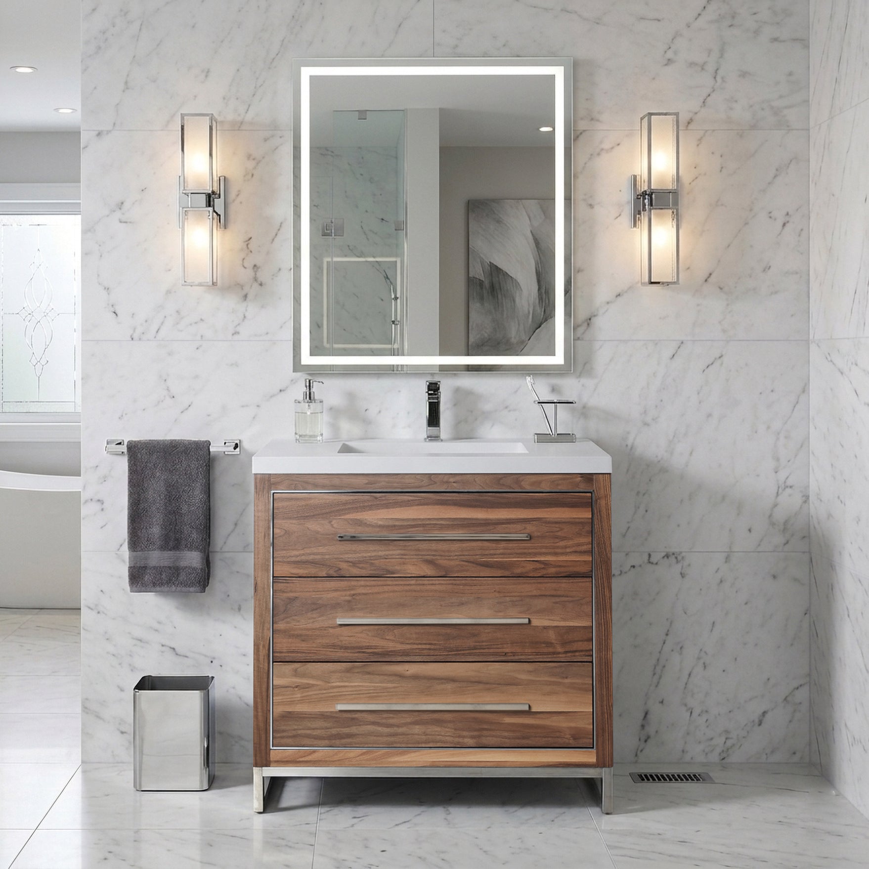 Vanity Adrian 37 - Integrated Solid Surface - Infinity