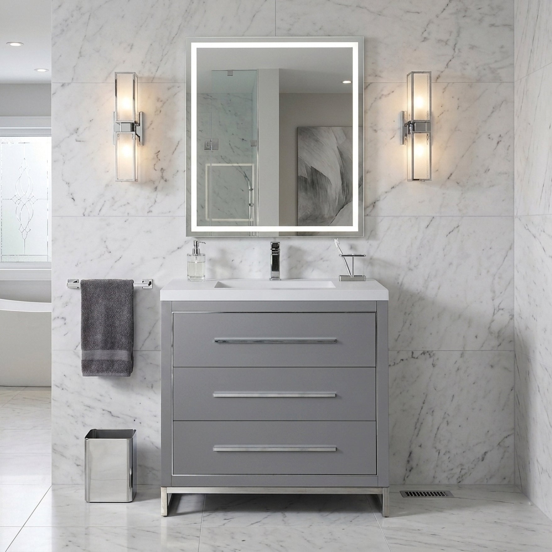 Vanity Adrian 37 - Integrated Solid Surface - Infinity