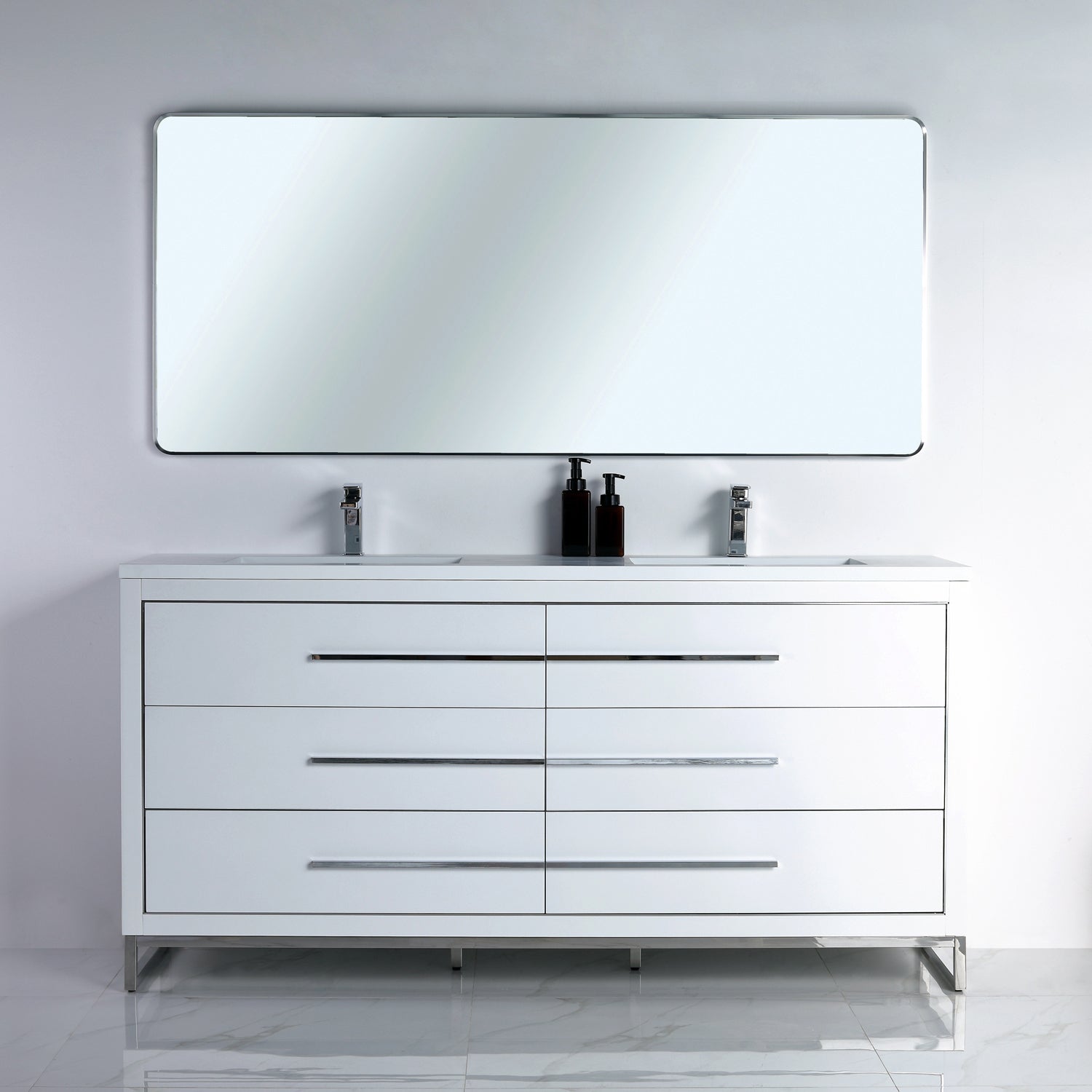 Vanity Adrian 72 - Integrated Solid Surface - Rectangular