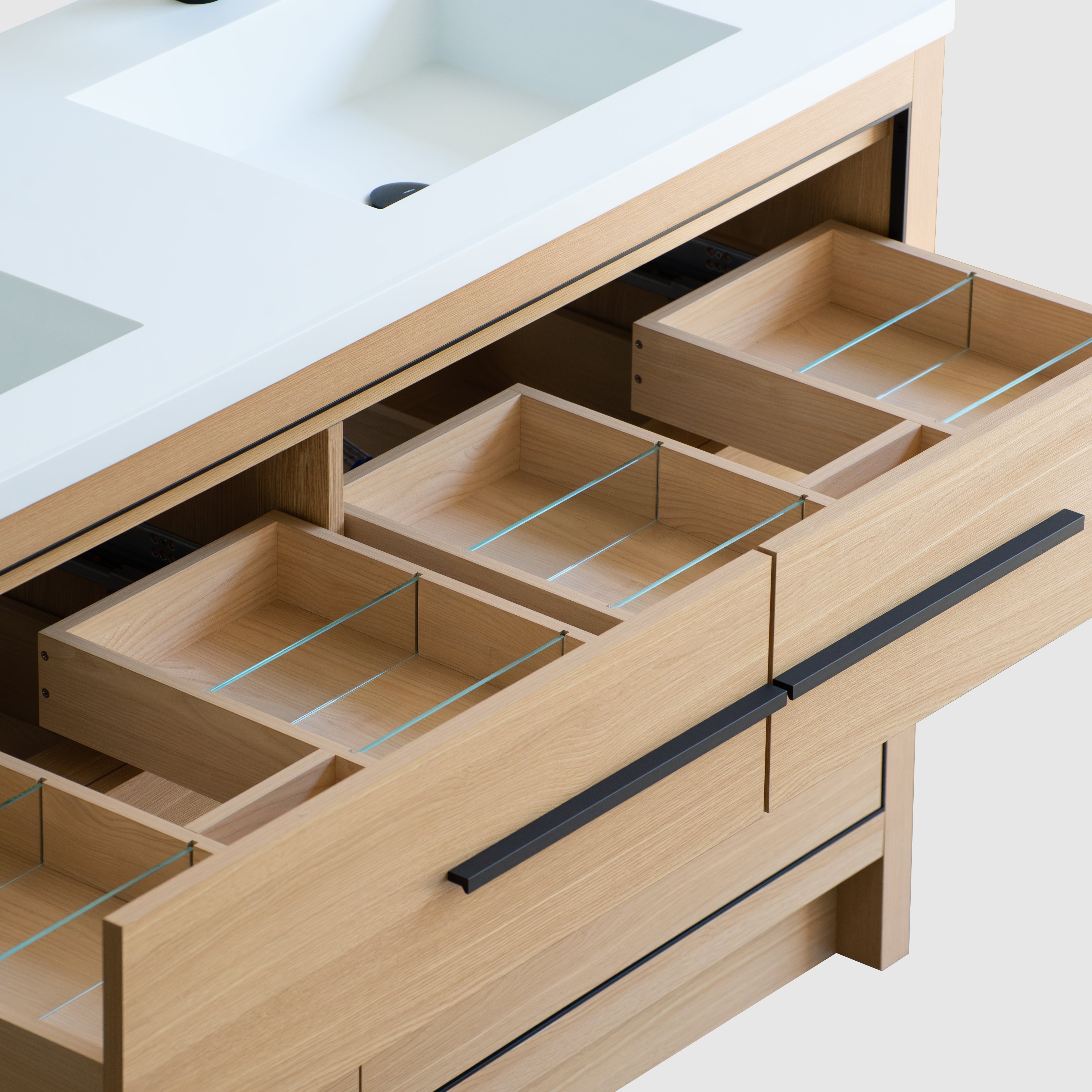 Vanity Aspen 60D - Integrated Solid Surface - Rectangular