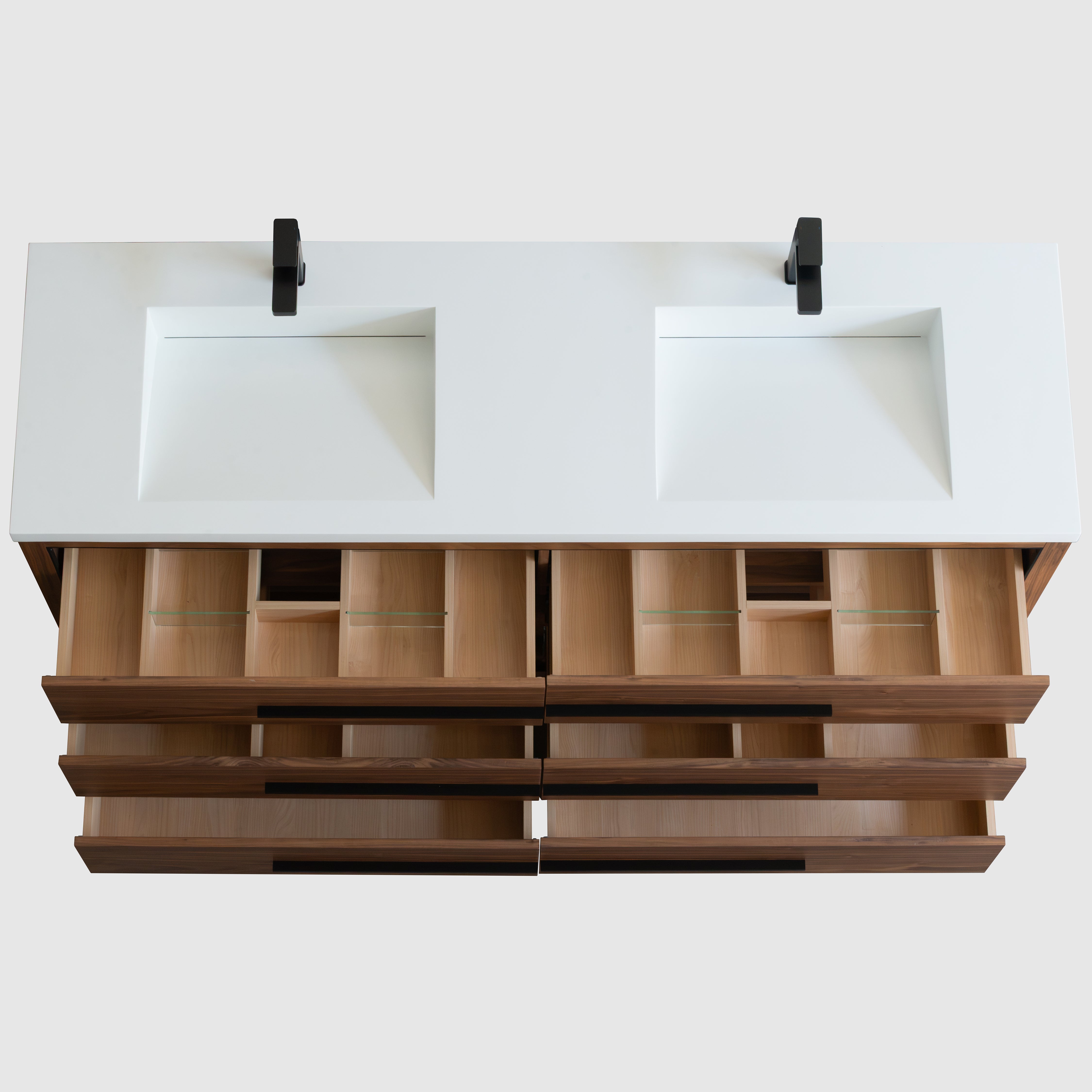 Adrian 72" Double Vanity - Integrated Infinity Top