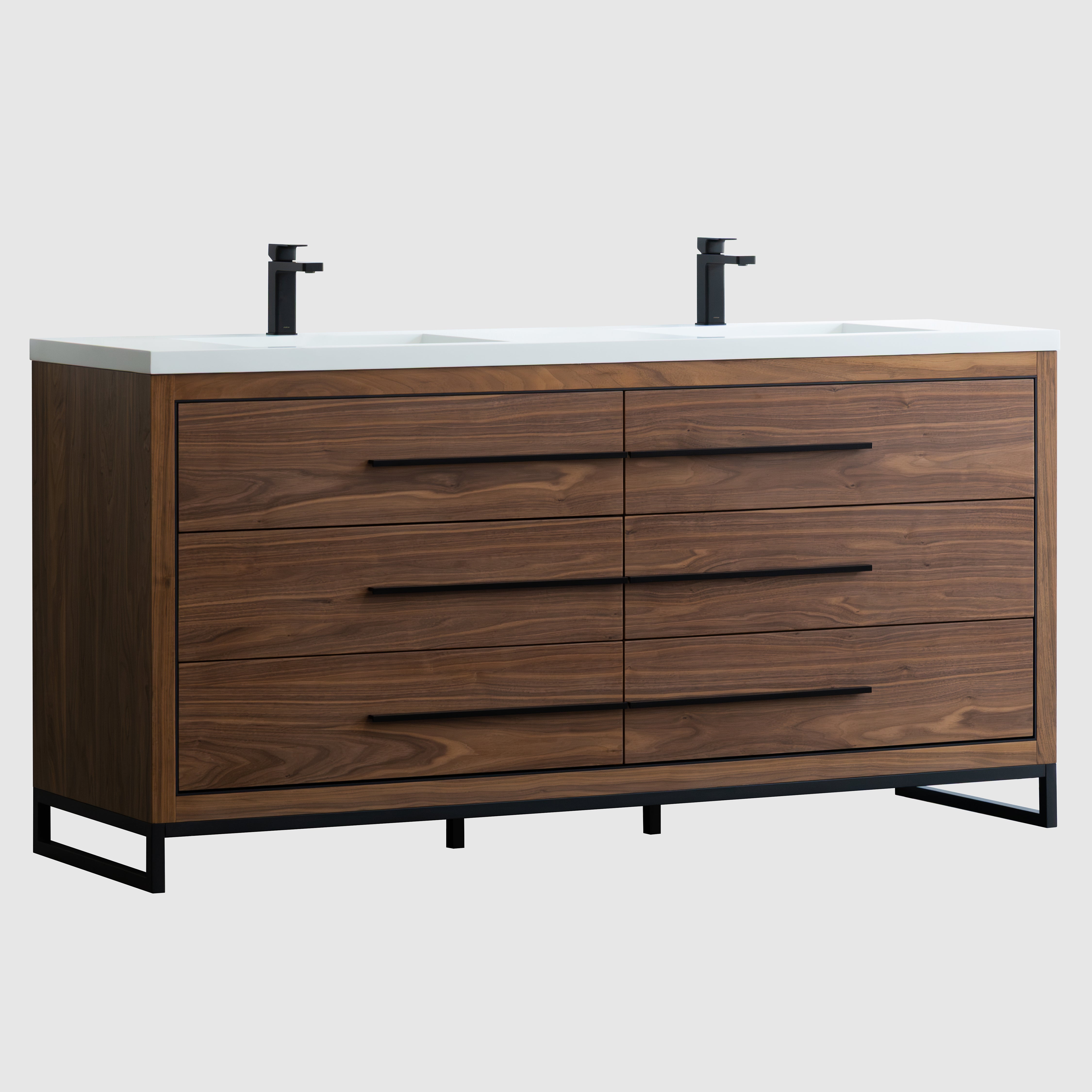 Adrian 72" Double Vanity - Integrated Infinity Top