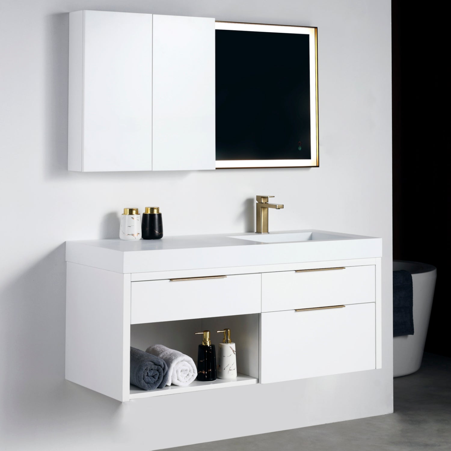 Collins 48" Vanity - Integrated Infinity Top