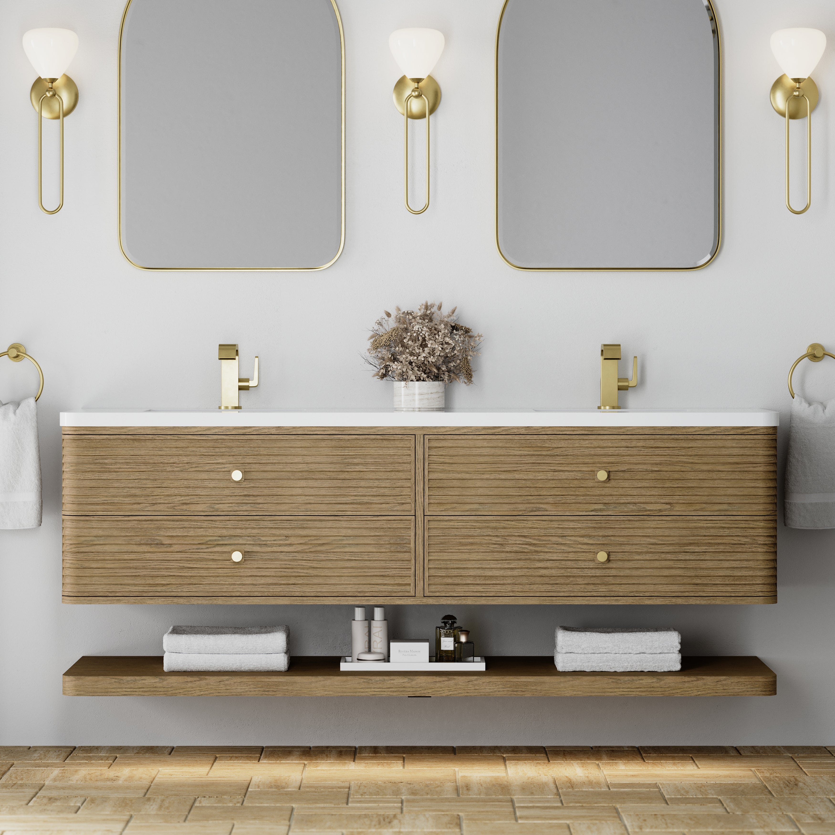Allamari 72" Double Vanity - 3cm Stone Top