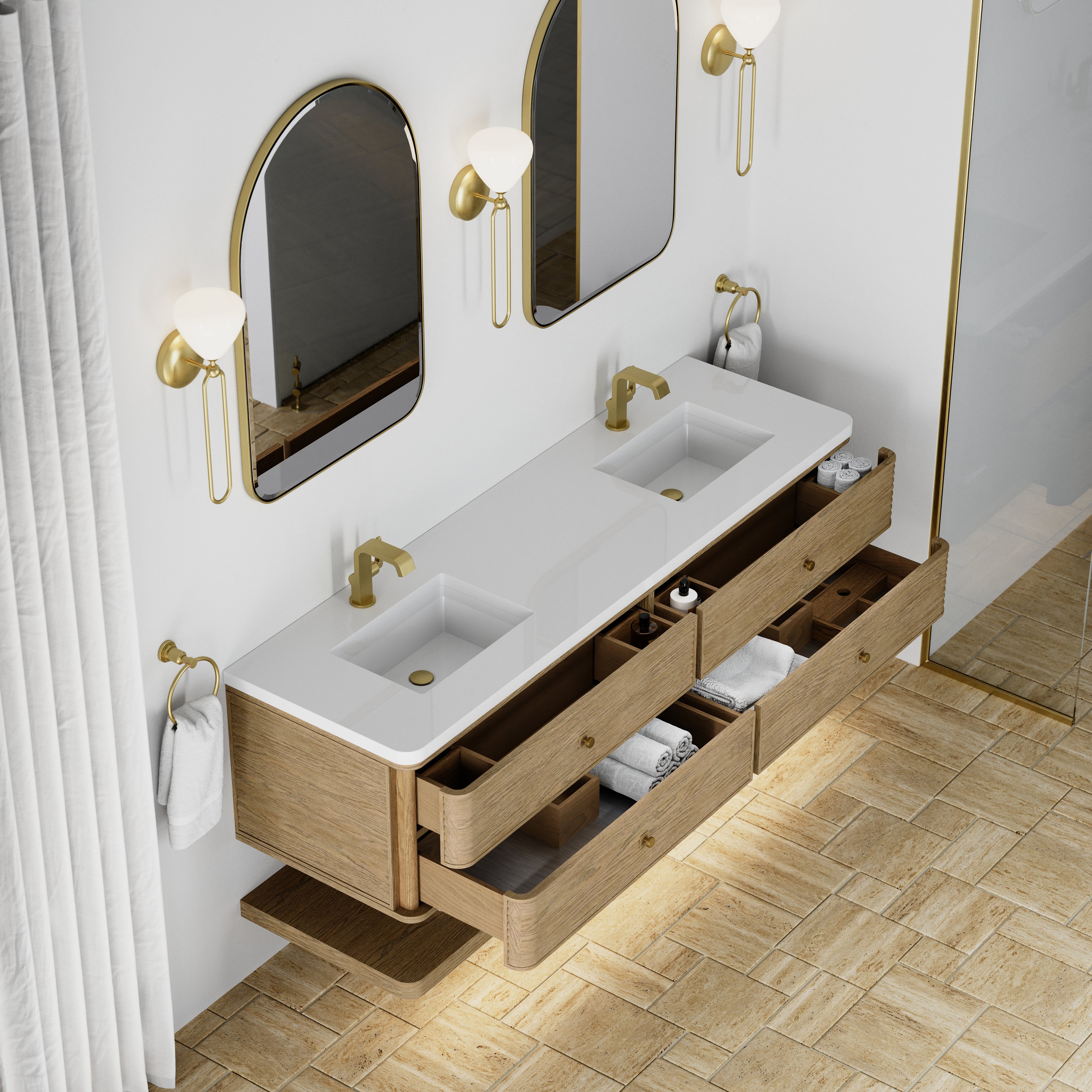 Allamari 72" Double Vanity - 3cm Stone Top